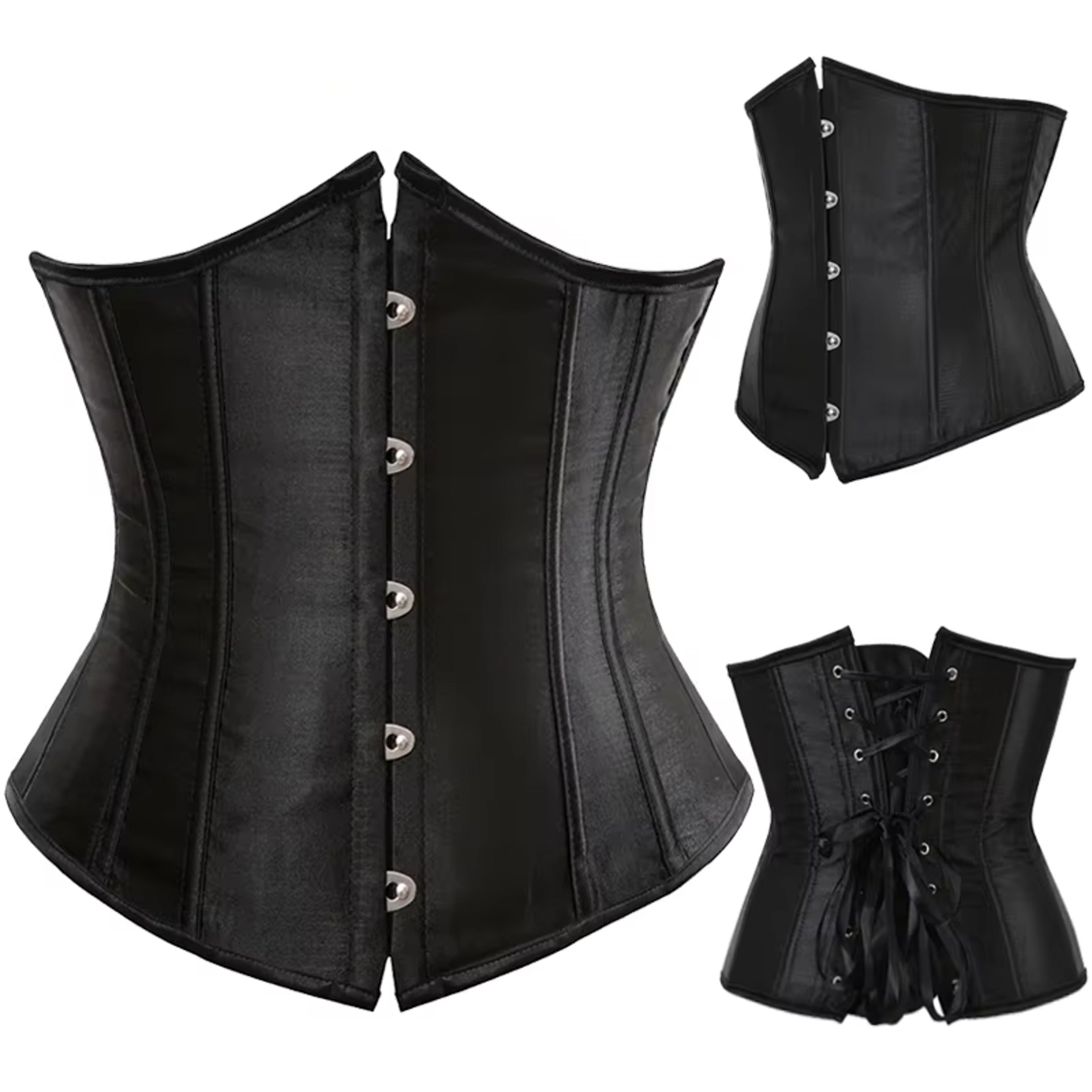 Sexy Women Underbust Corset Bustier Waist Slimming Body Shaper Steampunk Laceup Corset Top 0