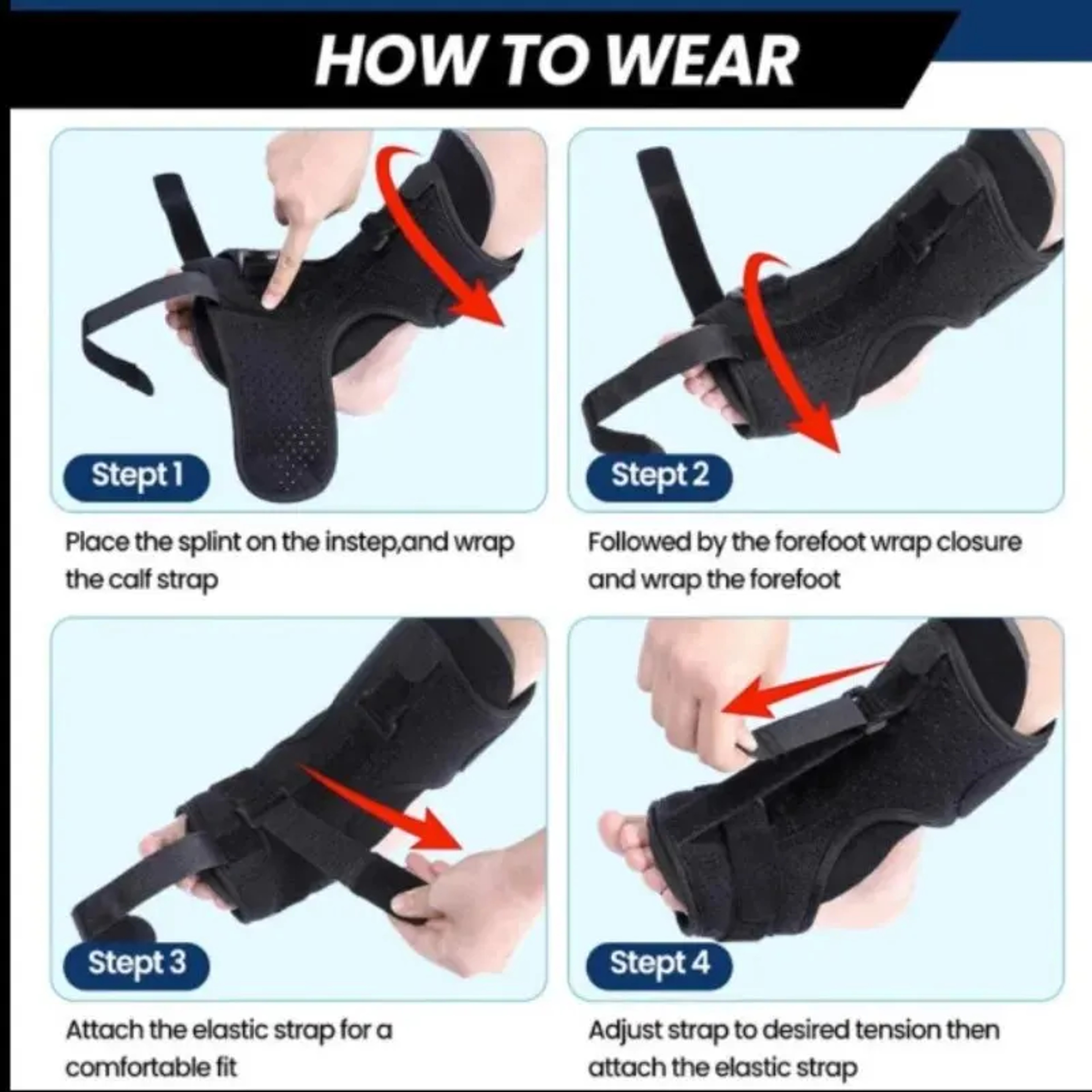 Adjustable Ankle Brace For Plantar Fasciitis Night Splint To Relieve Foot Drop Arch Pain 4