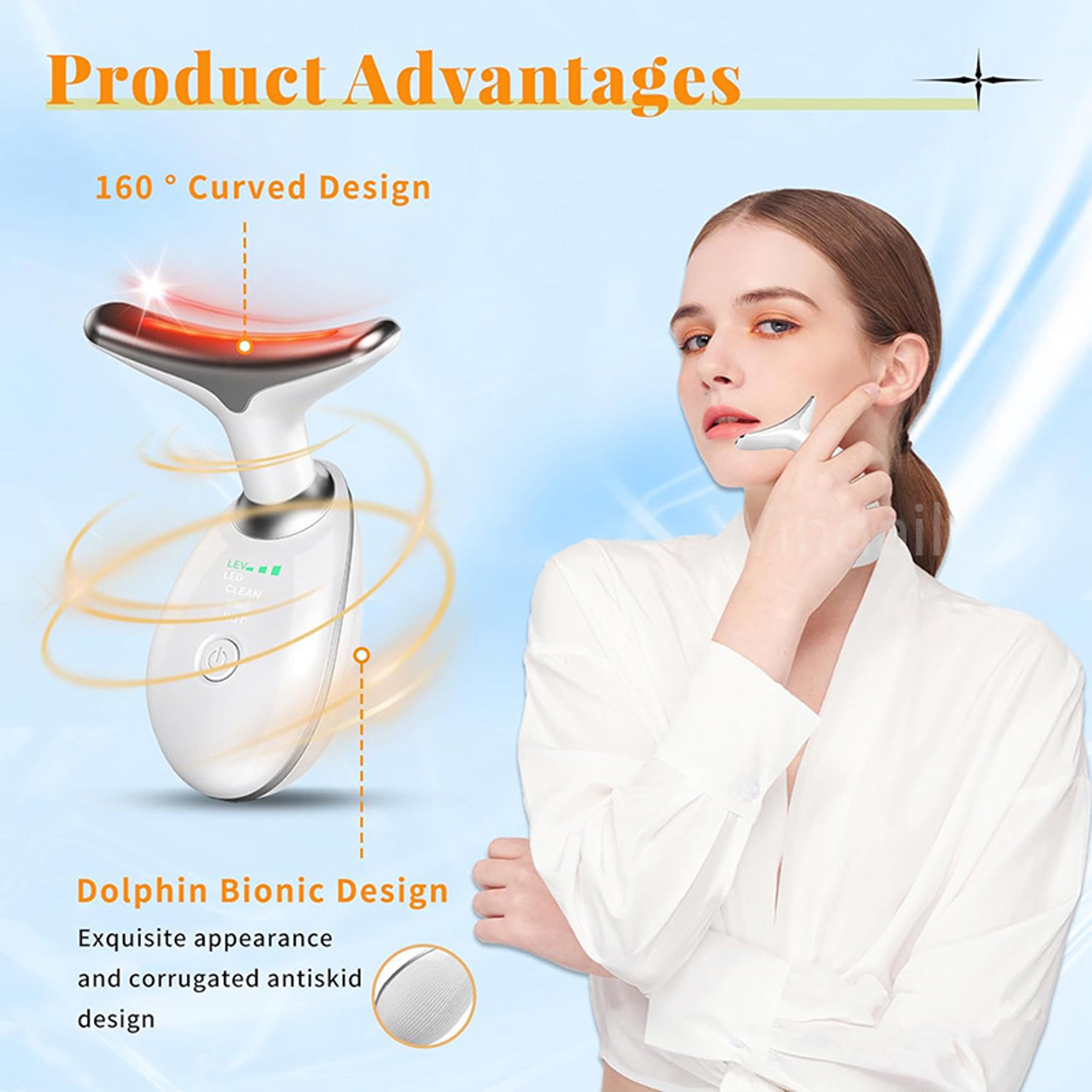 Facial Lift Device 7 Colors Anti Wrinkle Massager, Neck & Face Tightening, Reduce Double Chin – view 3