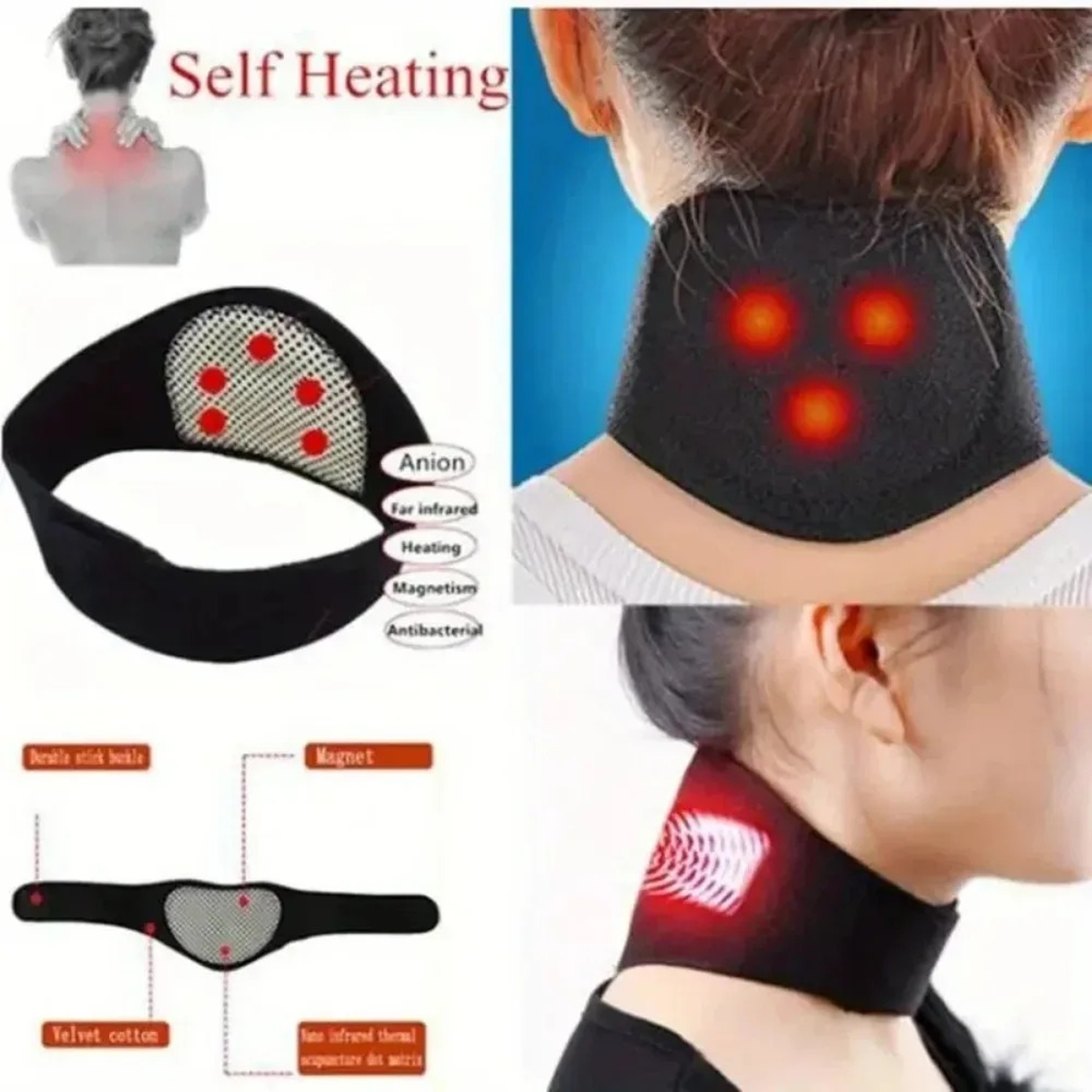 Portable Cervical Pillow Heating Neck Medium Soft Spontaneous Heat Therapy For Tingling Or Pain 0