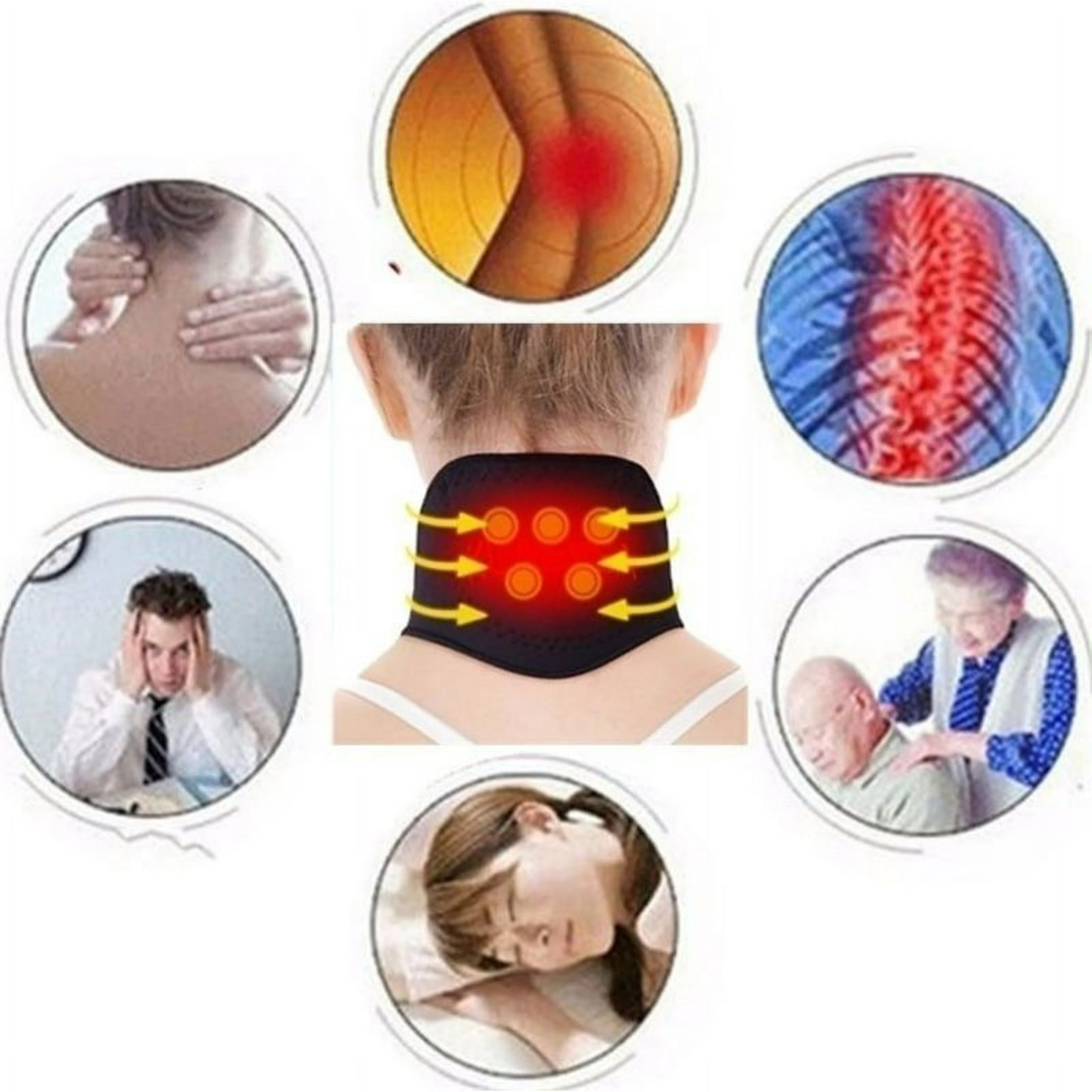 Magnetic SelfHeating Neck Support Brace Cervical Massage For Warmth And Relaxation Reusable No Elec 0