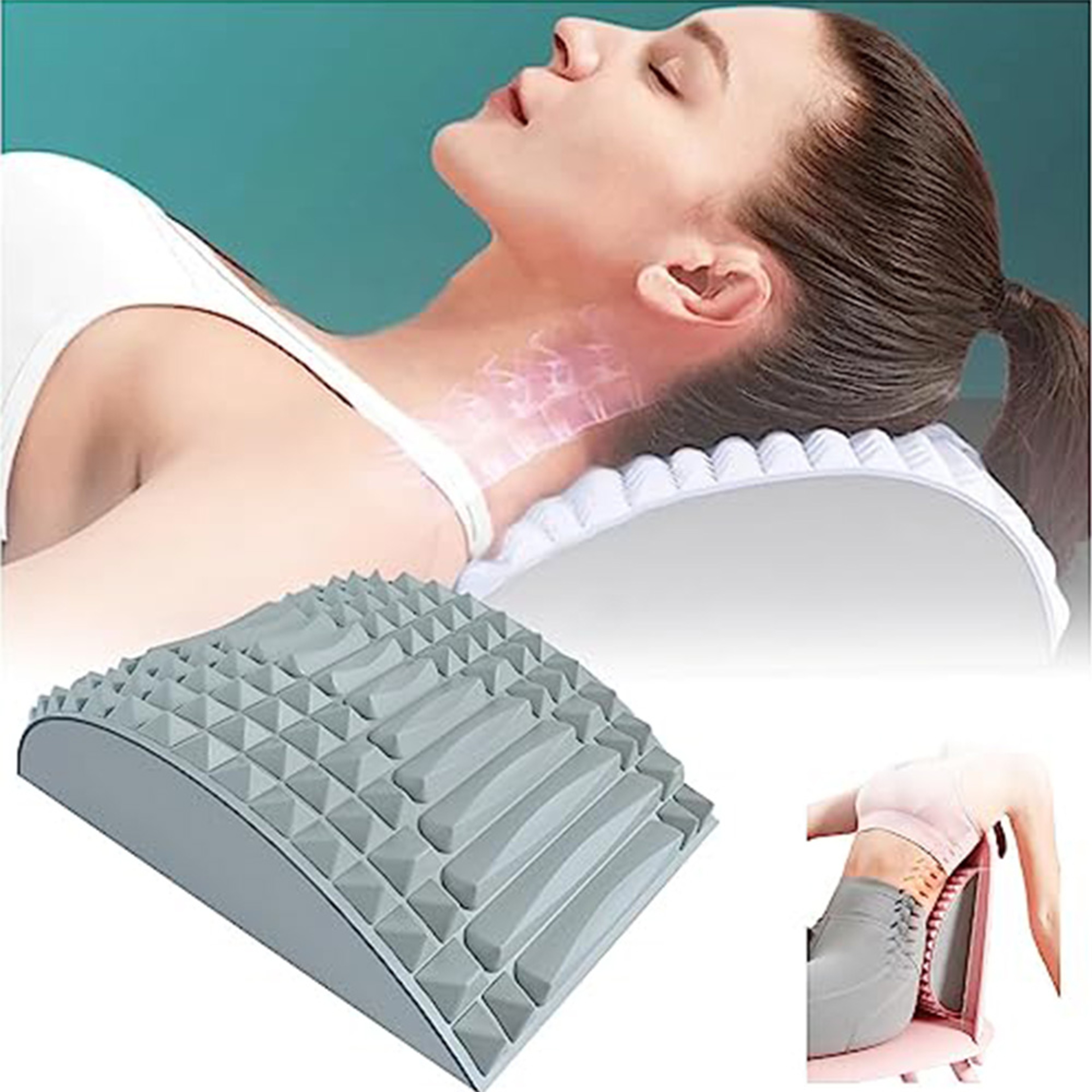 Neck Lumbar Back Stretcher Pillow, Waist Support Massager for Back, Herniated Disc Relief – view 2