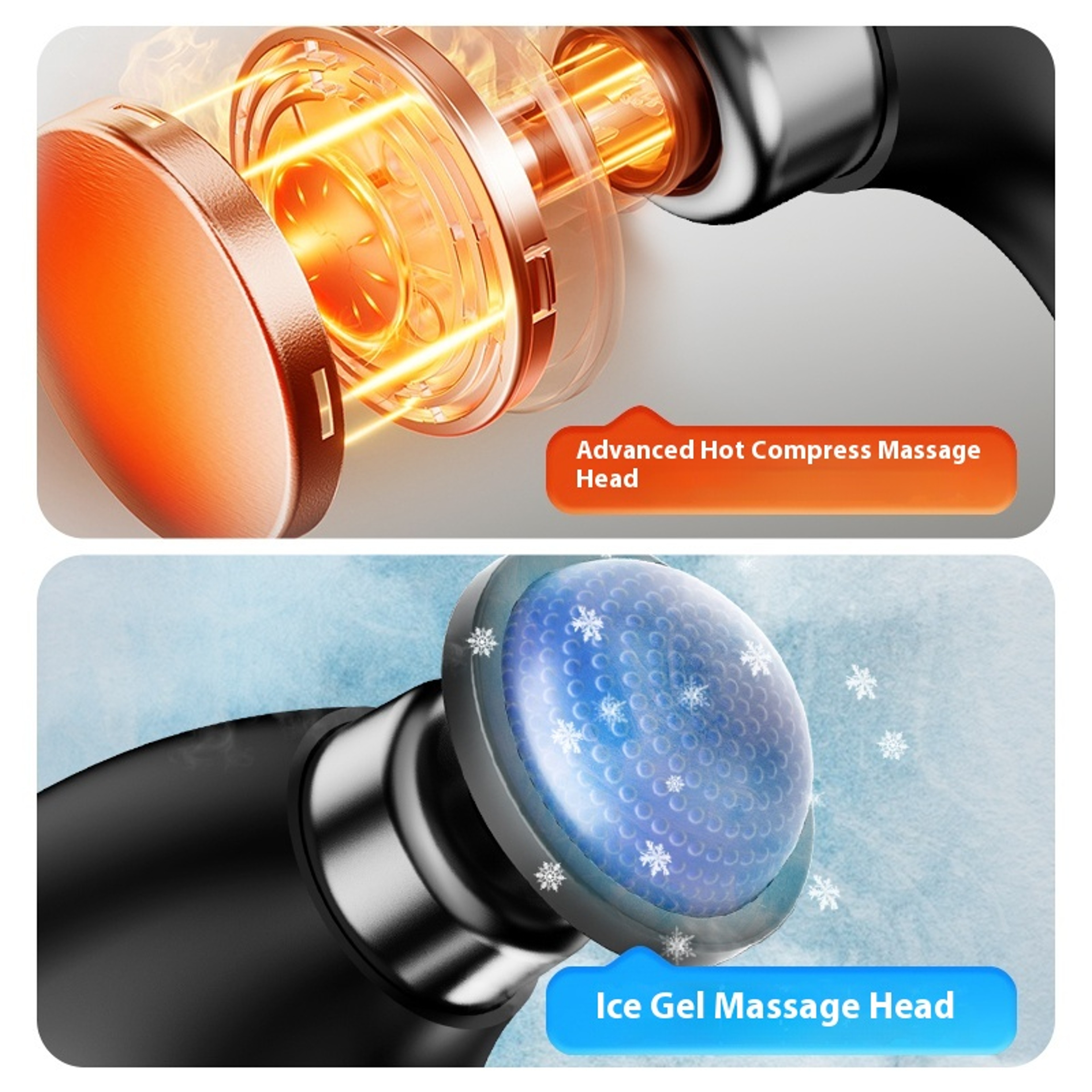 Deep Tissue Massage Gun, Foldable Portable Percussion Massager, Adjustable Heat Cold Head for Muscle, Neck, Body – view 2