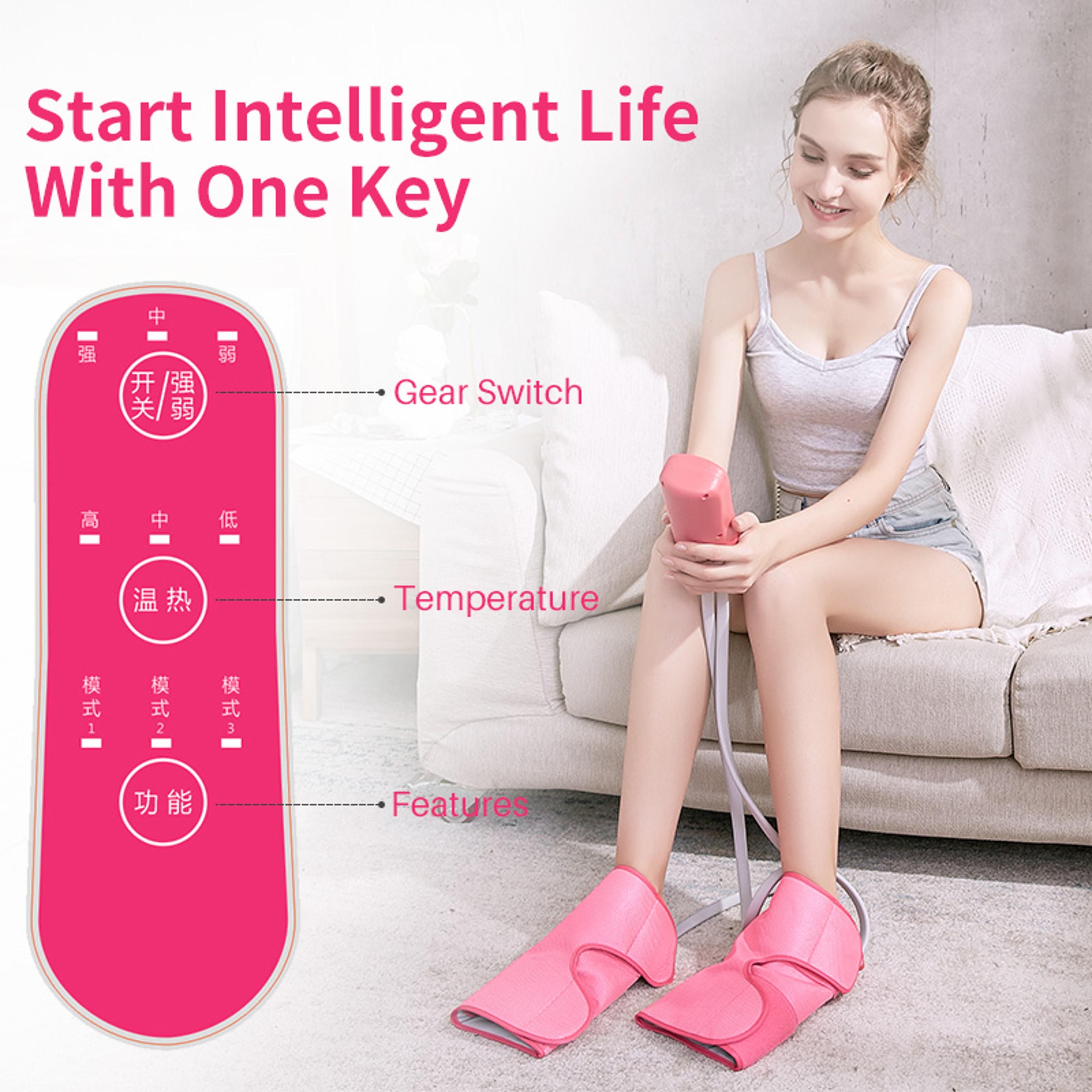 Air Compression Calf Massager With Handheld Controller Leg Massager For Circulation Pain Relief For 6