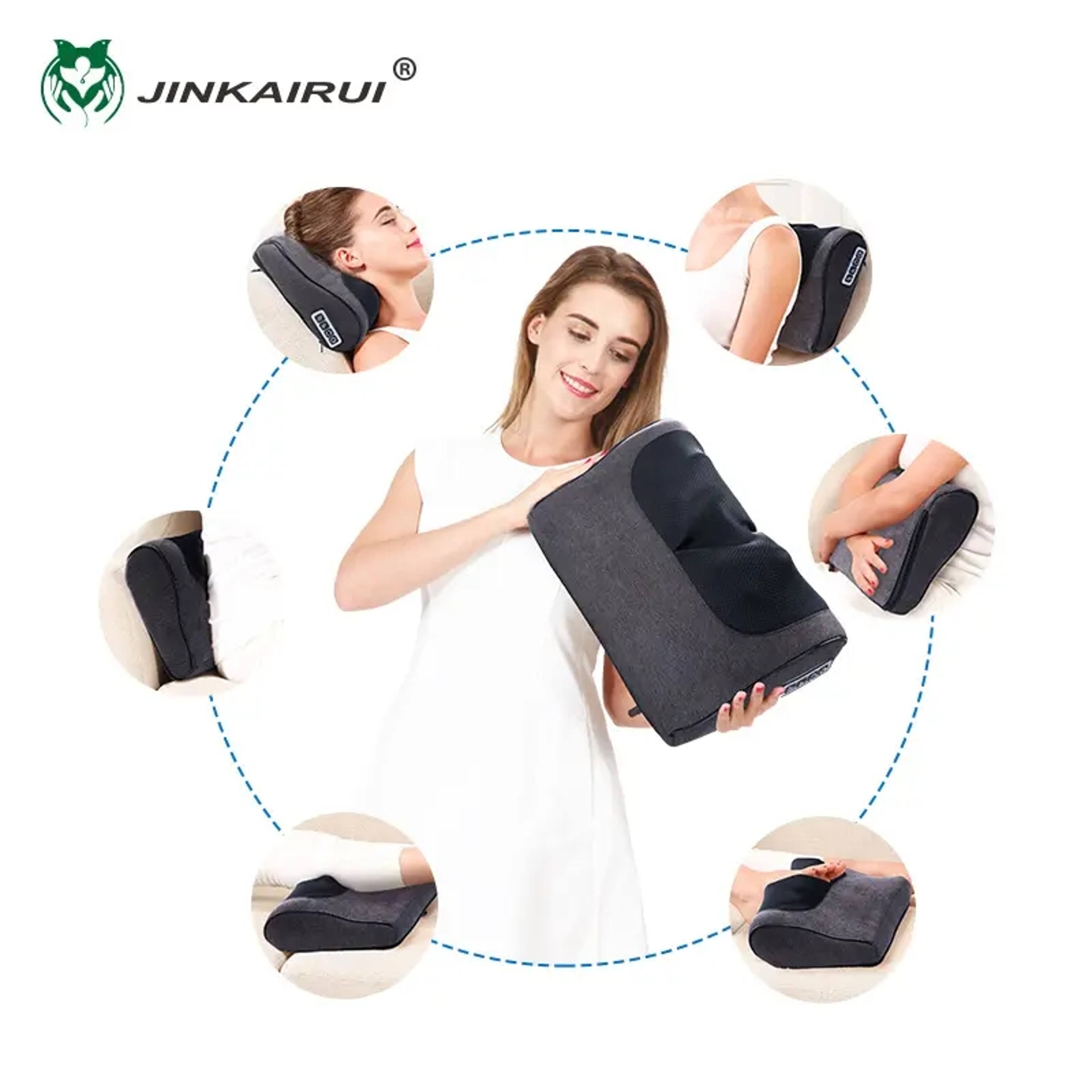 3D Deep Tissue Kneading, Shiatsu Back and Neck Massager with Heat, Electric Massage Pillow for Chair, Car, Shoulders – view 3