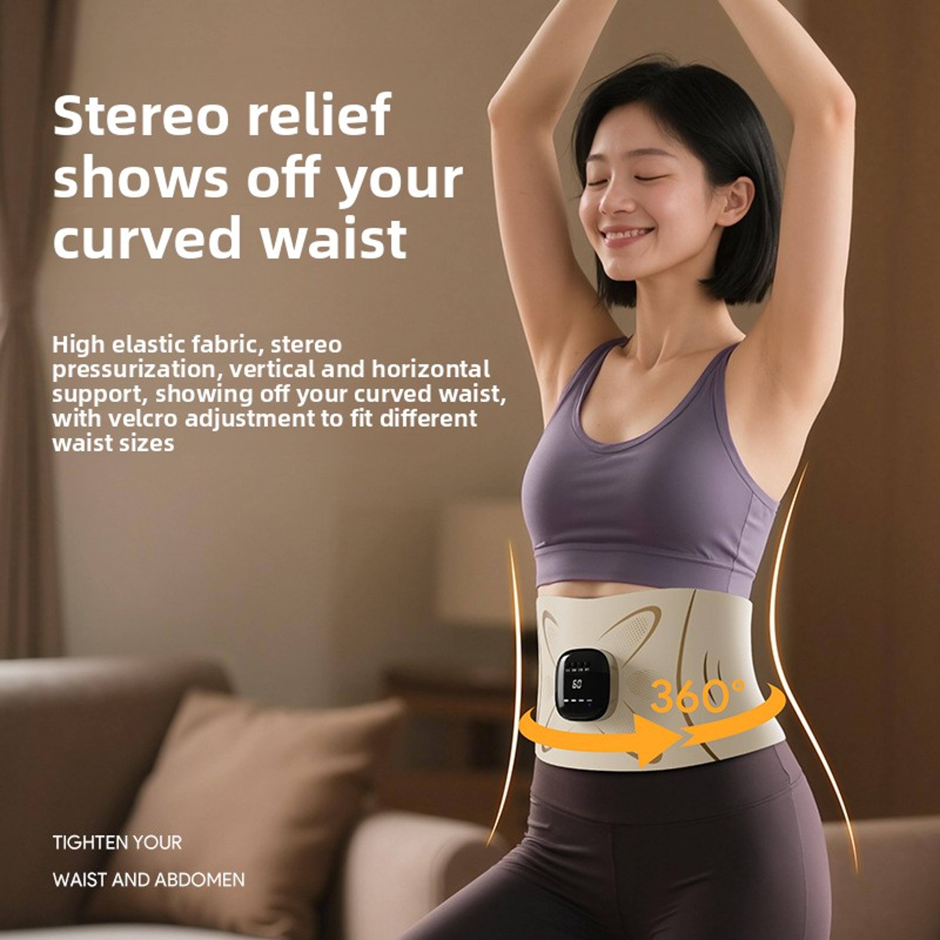 Fullburning Beauty Plastic Device Crossborder EMS Microcurrent Massage Belt Heating Exercise 3