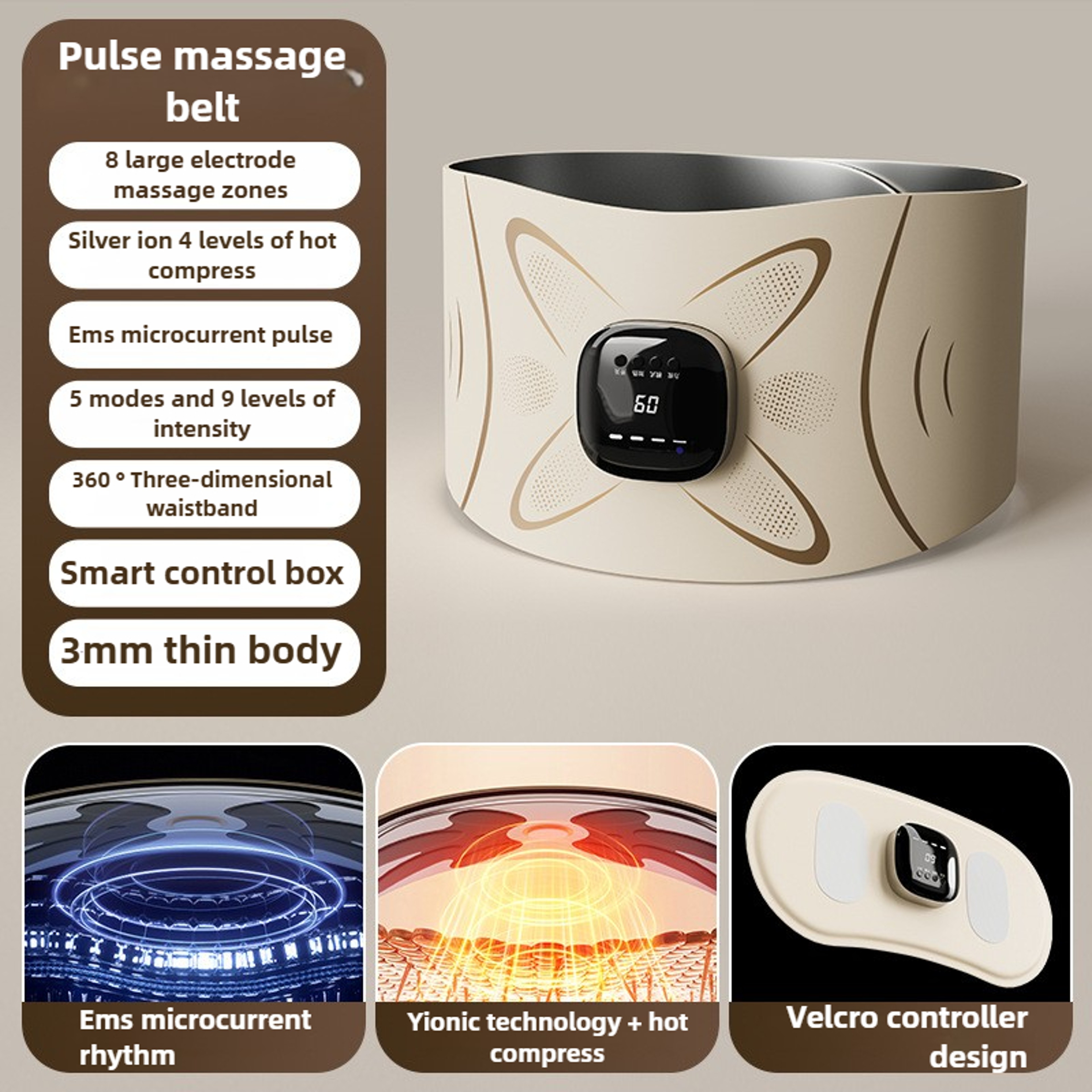 Fullburning Beauty Plastic Device Crossborder EMS Microcurrent Massage Belt Heating Exercise 4