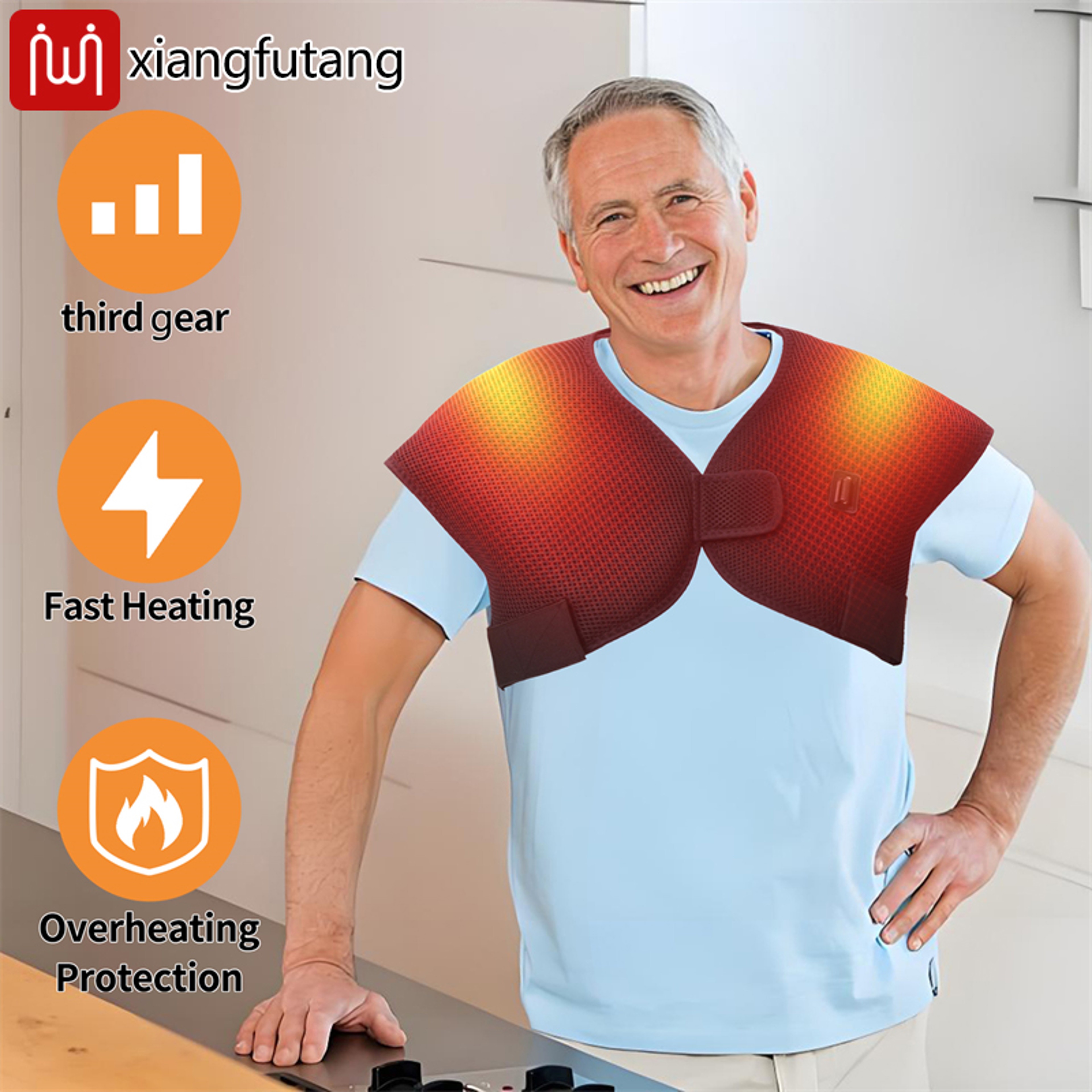 Heated Relax Pad, Electric Neck Shoulder Vibration Massager, Infrared Therapy for Cervical Vertebra Arthritis Relief – view 4