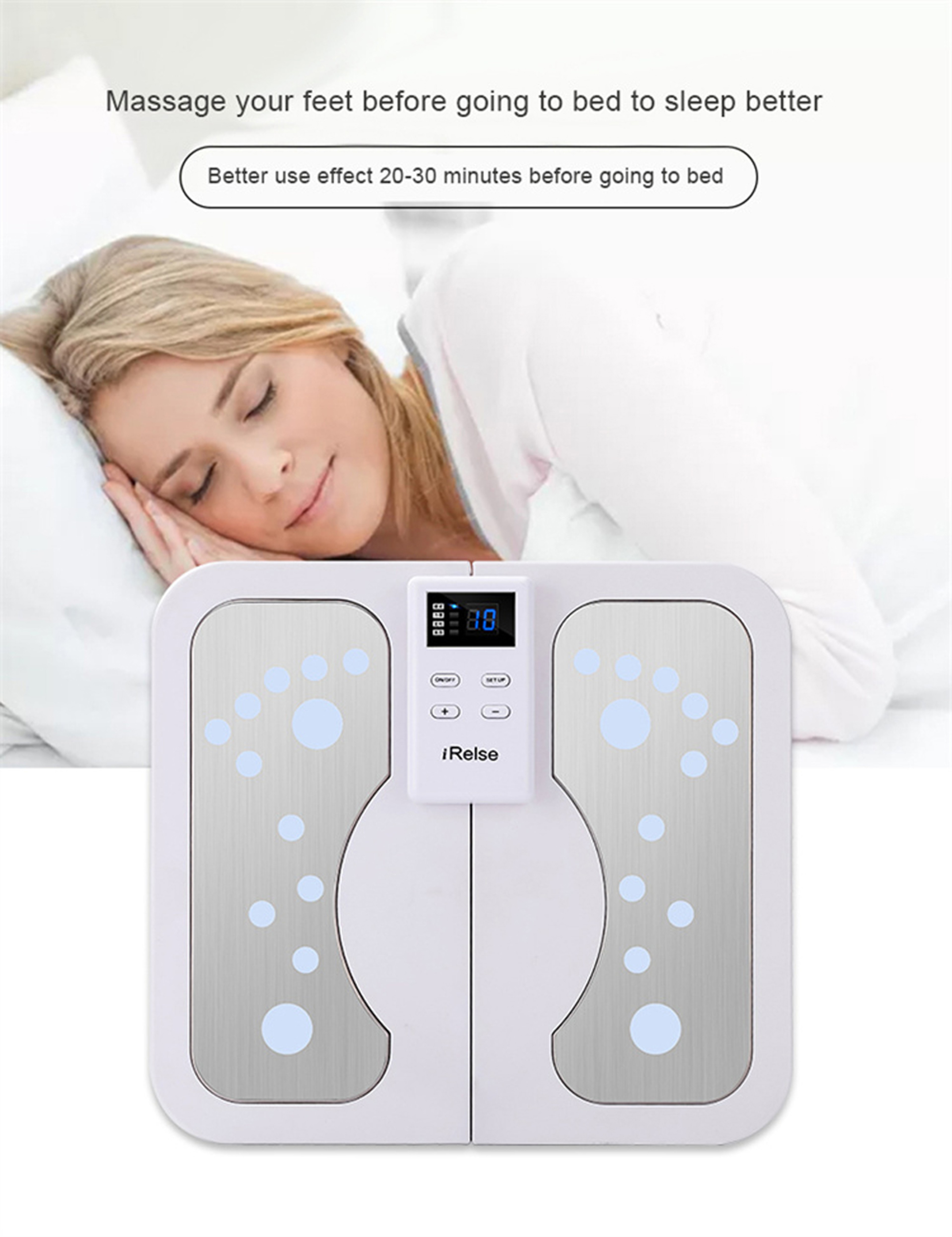 Electric EMS TENS Foot Massager, Muscle Massage Device, Heating Pulse Stimulator for Feet and Legs, Circulation – view 6