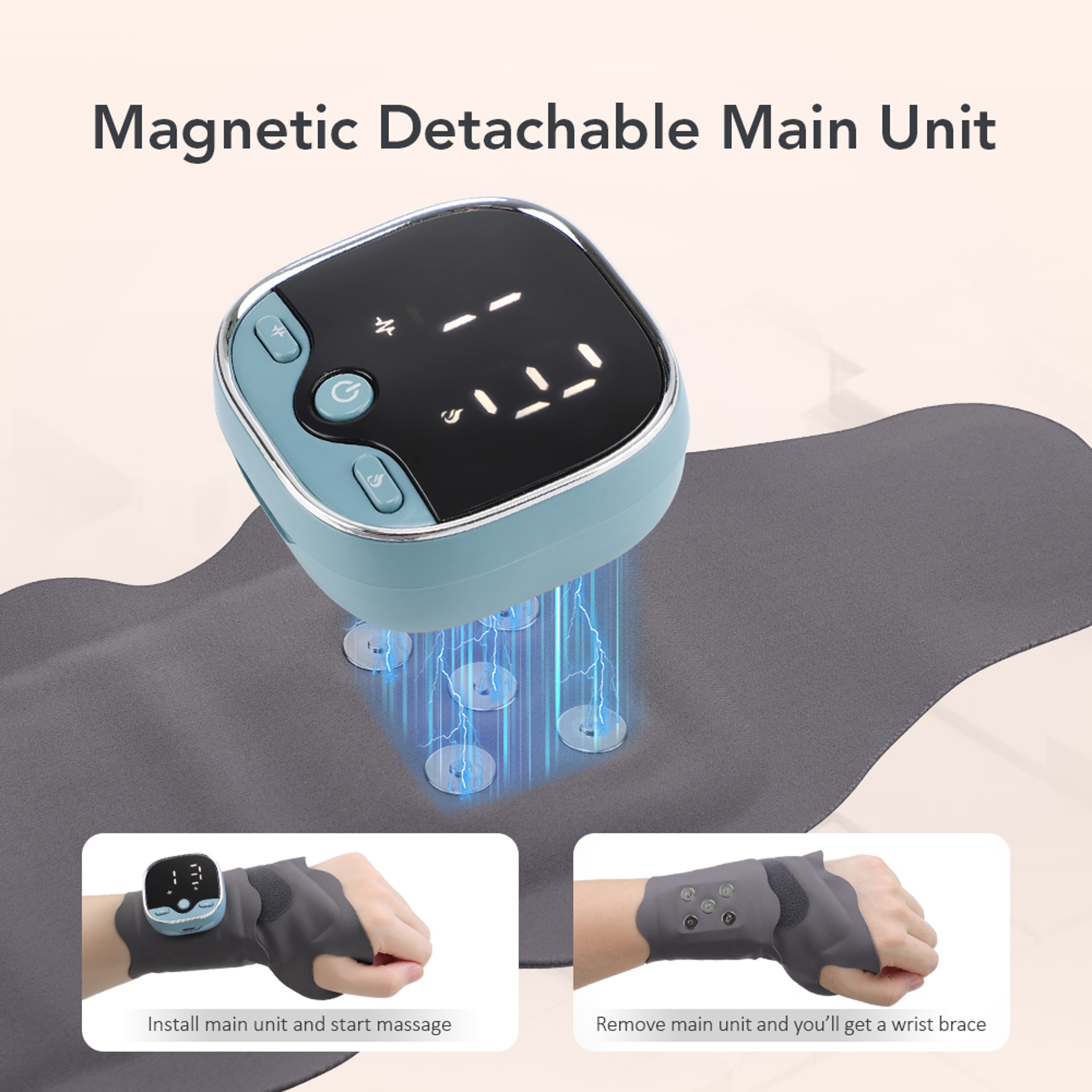 Carpal Tunnel Relief Wristband, Cordless Hot Compress Belt, EMS Microcurrent Wrist Guard, Hand Massager for Muscle – view 4