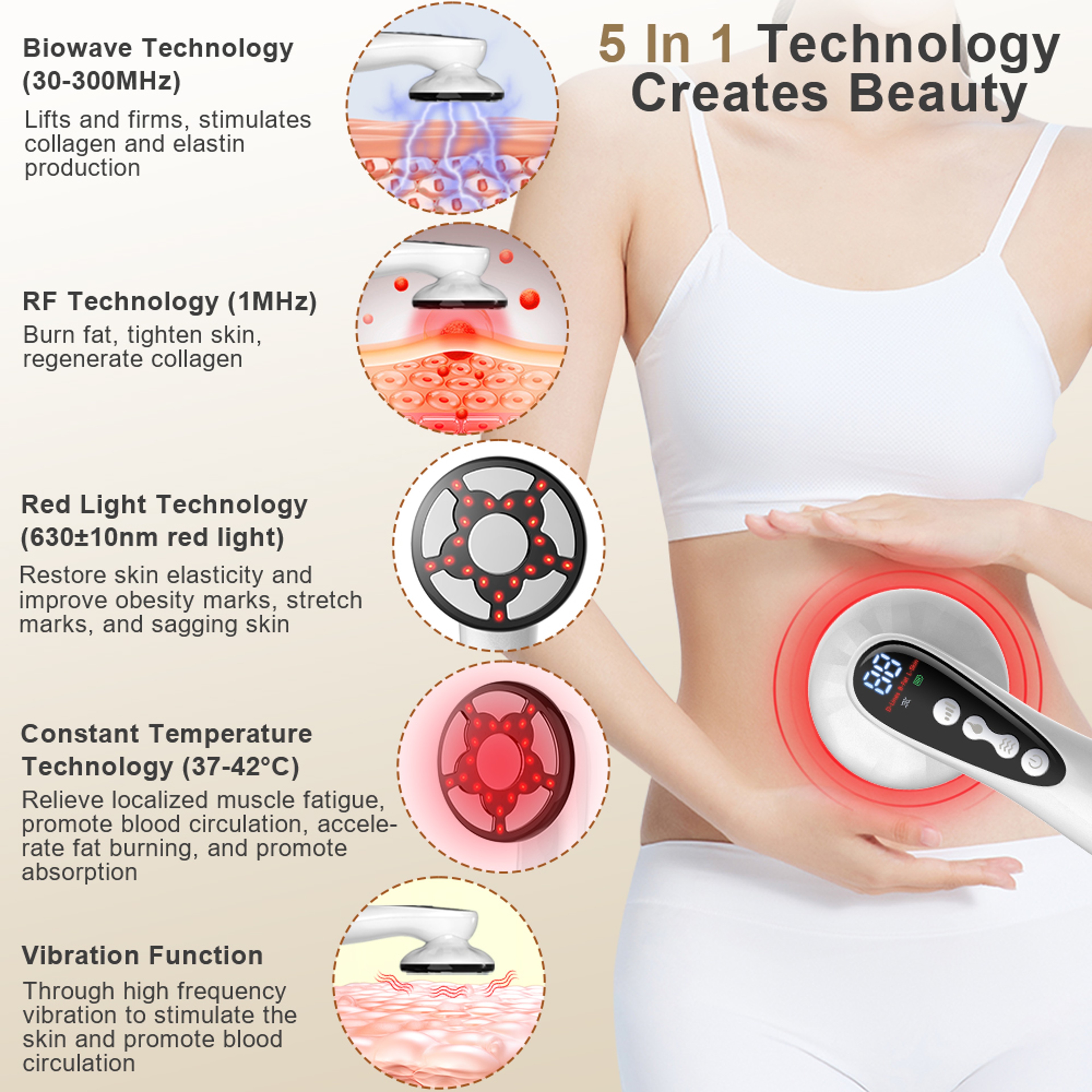 Body Sculpting Machine Electric Abdomen Massage Device With Conductive Gel For Belly Arms Legs Weig 2