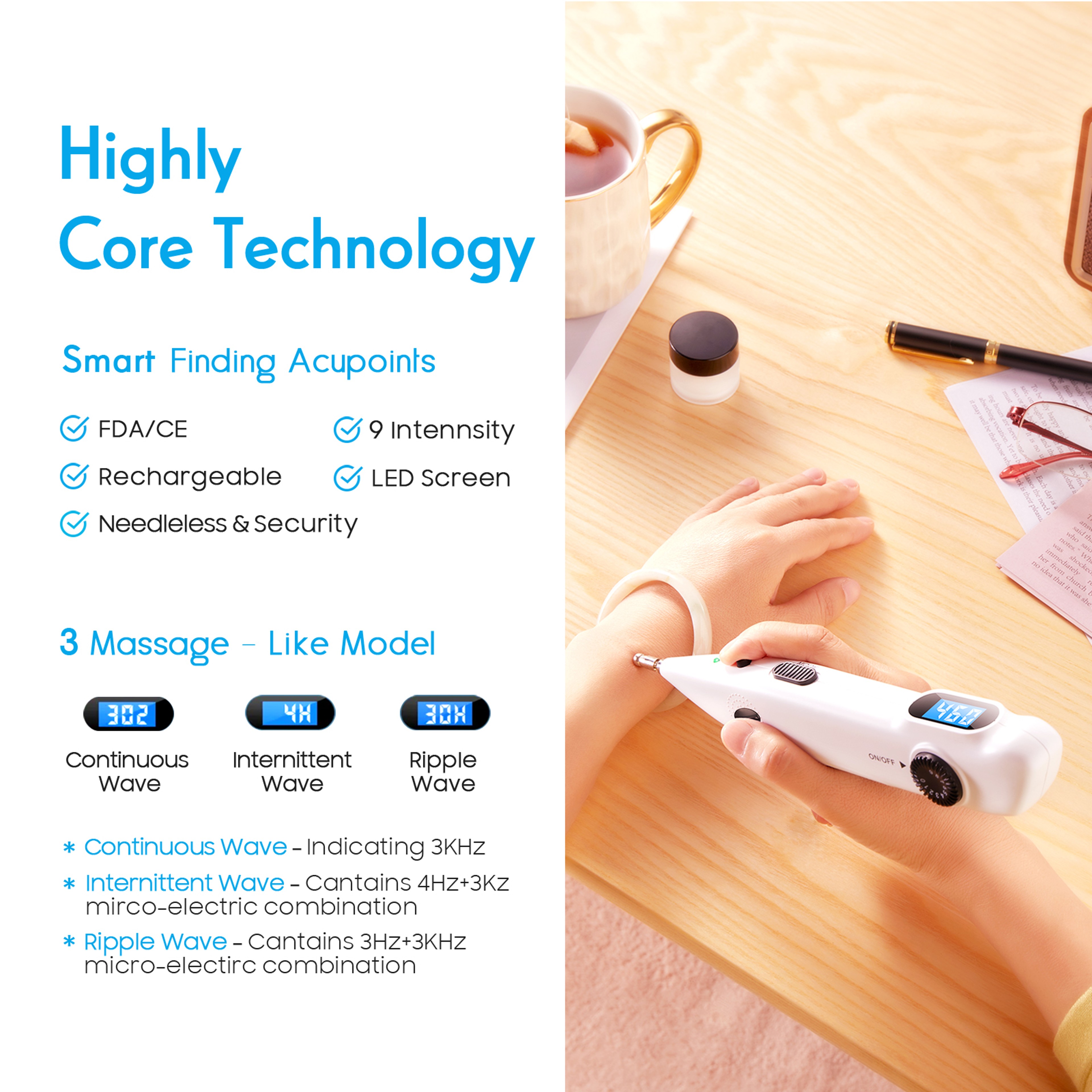 Acupressure Pen, Electronic Acupuncture Pen, Massage Pen Pain Relief, Meridian Energy Therapys – view 2