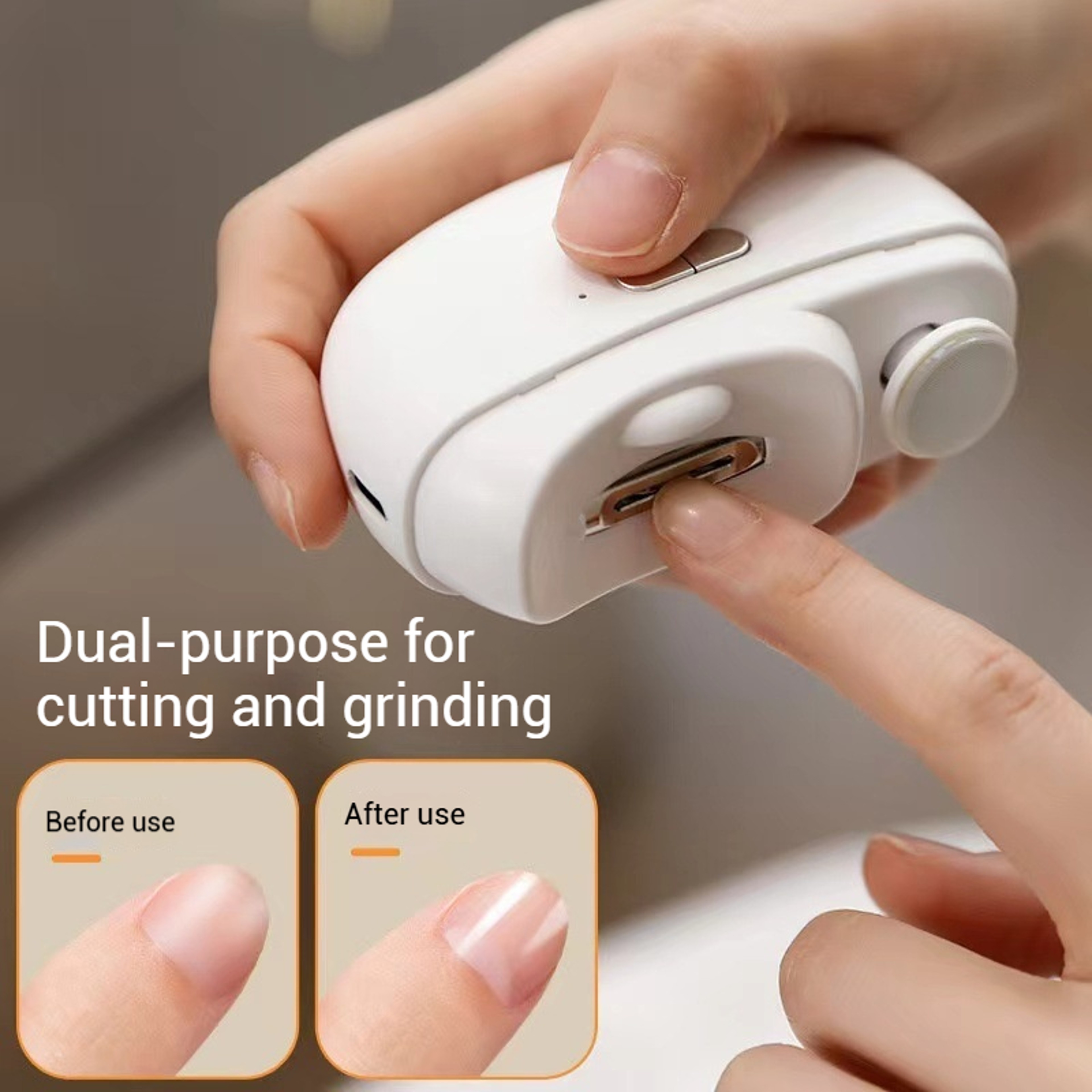 Electric Nail Clippers 2 In 1 Anti Splash Nail Trimmer For Baby Finger Toe Scissors Pedicure Thick  0