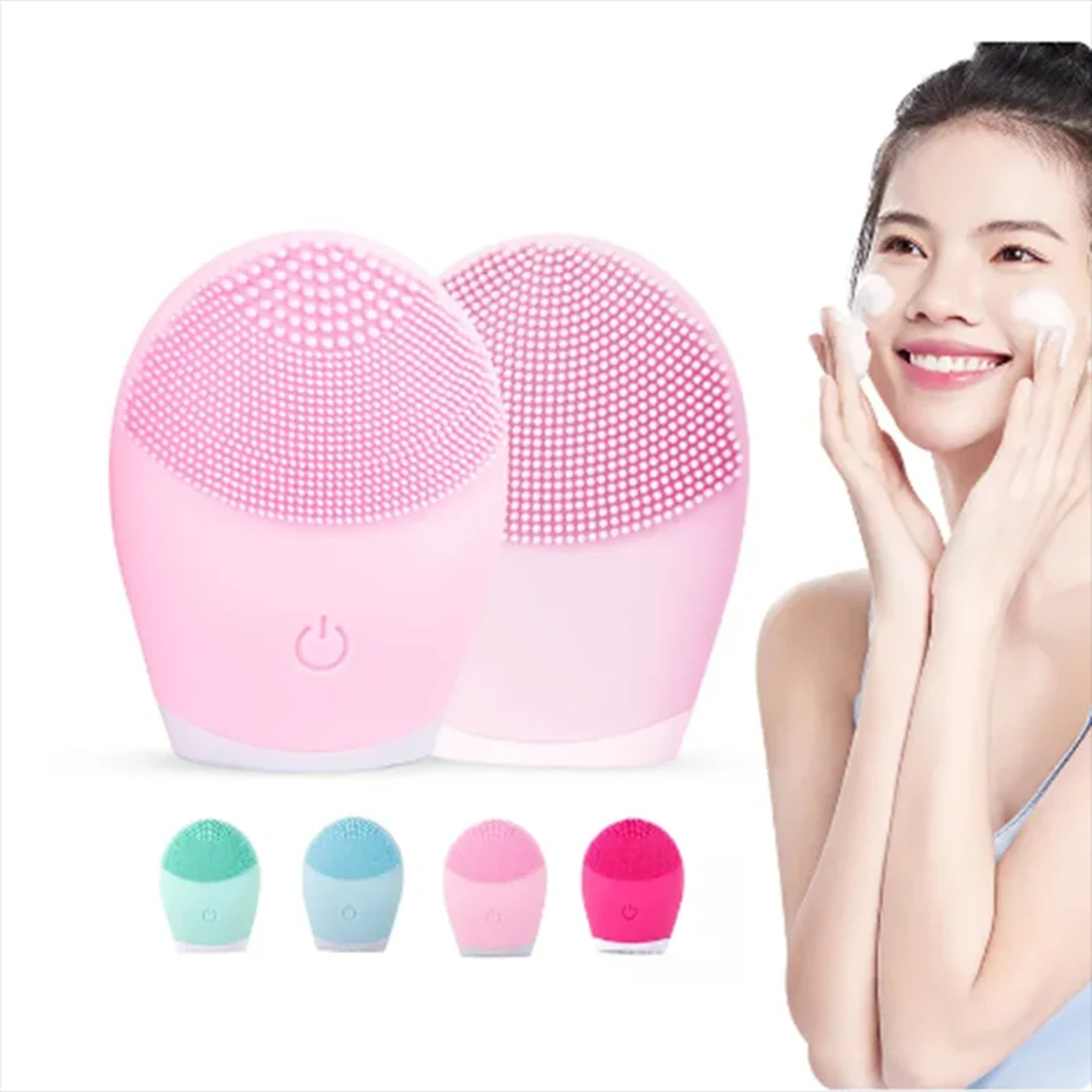 Electric Vibration Facial Massager, Silicone Brush for Deep Pore Cleaning, Skincare Device – view 4
