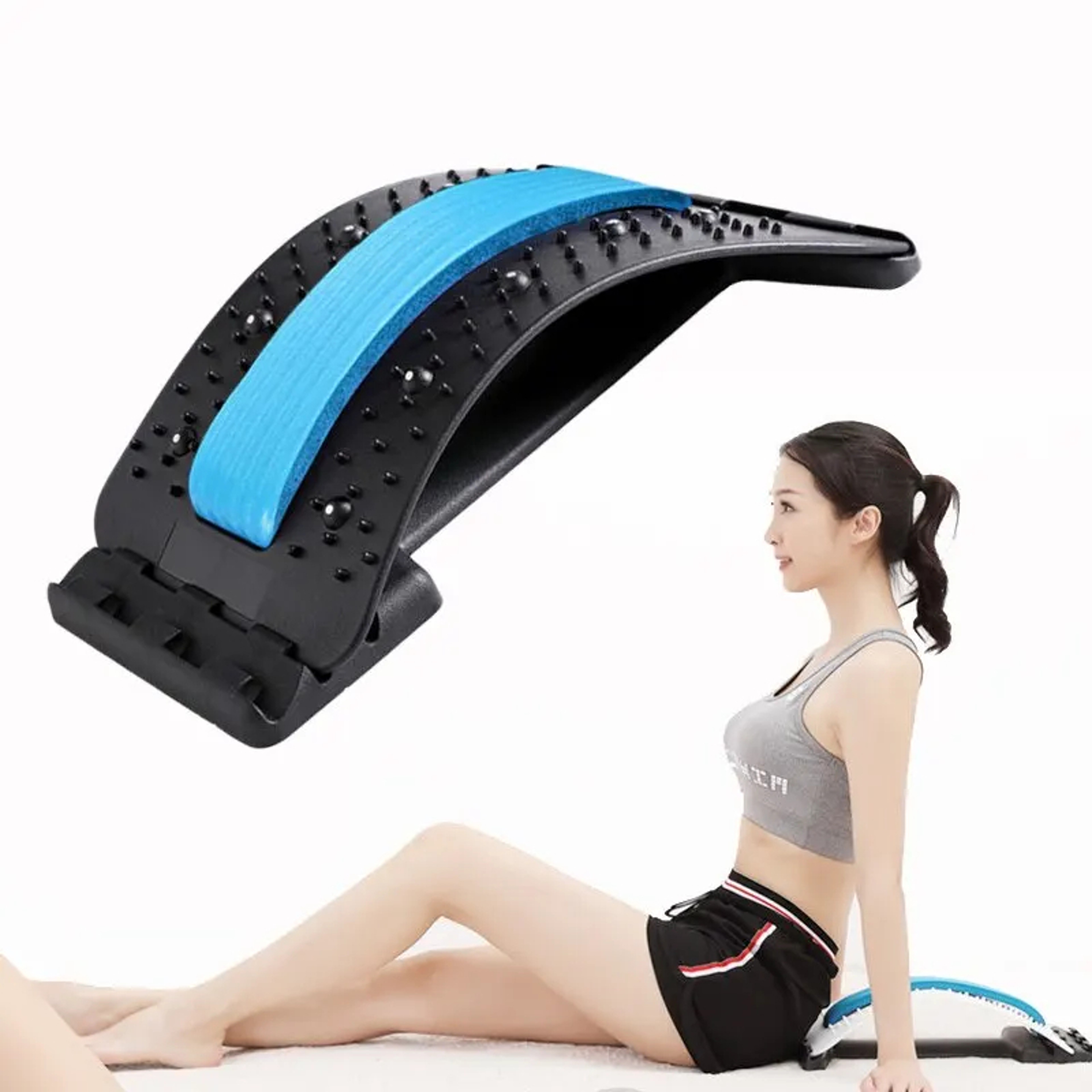 Adjustable Lumbar Support, Multi-Level Back & Neck Stretcher, Deep Stretch, Yoga-like Flexibility – view 3