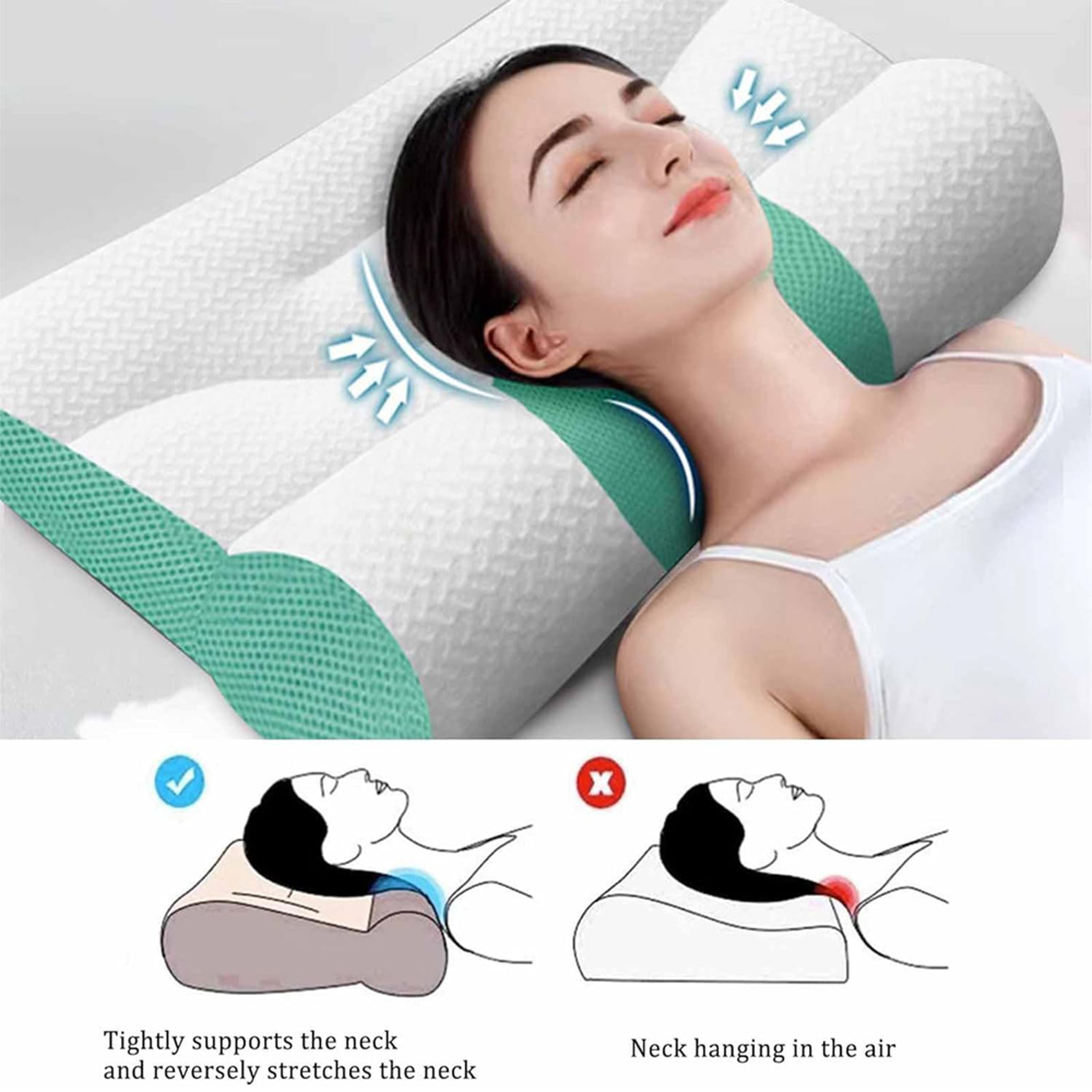 Ergonomic Goose Down Pillow Comfort Goose Down Pillow Cervical Memory Foam Pillow Sleep Enhancing C 2