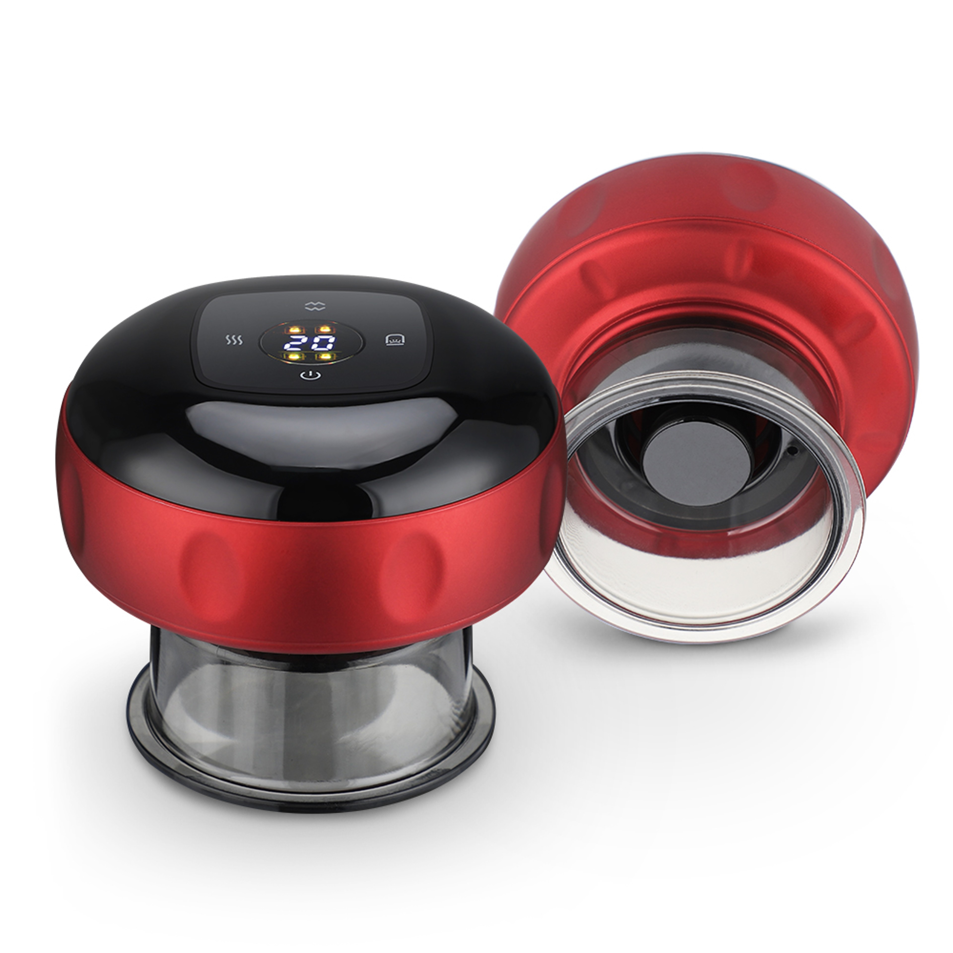 Smart Electric Vacuum Cupping Device Red Light Heating Massager Body Scraping Suction Cup Neck Back 0