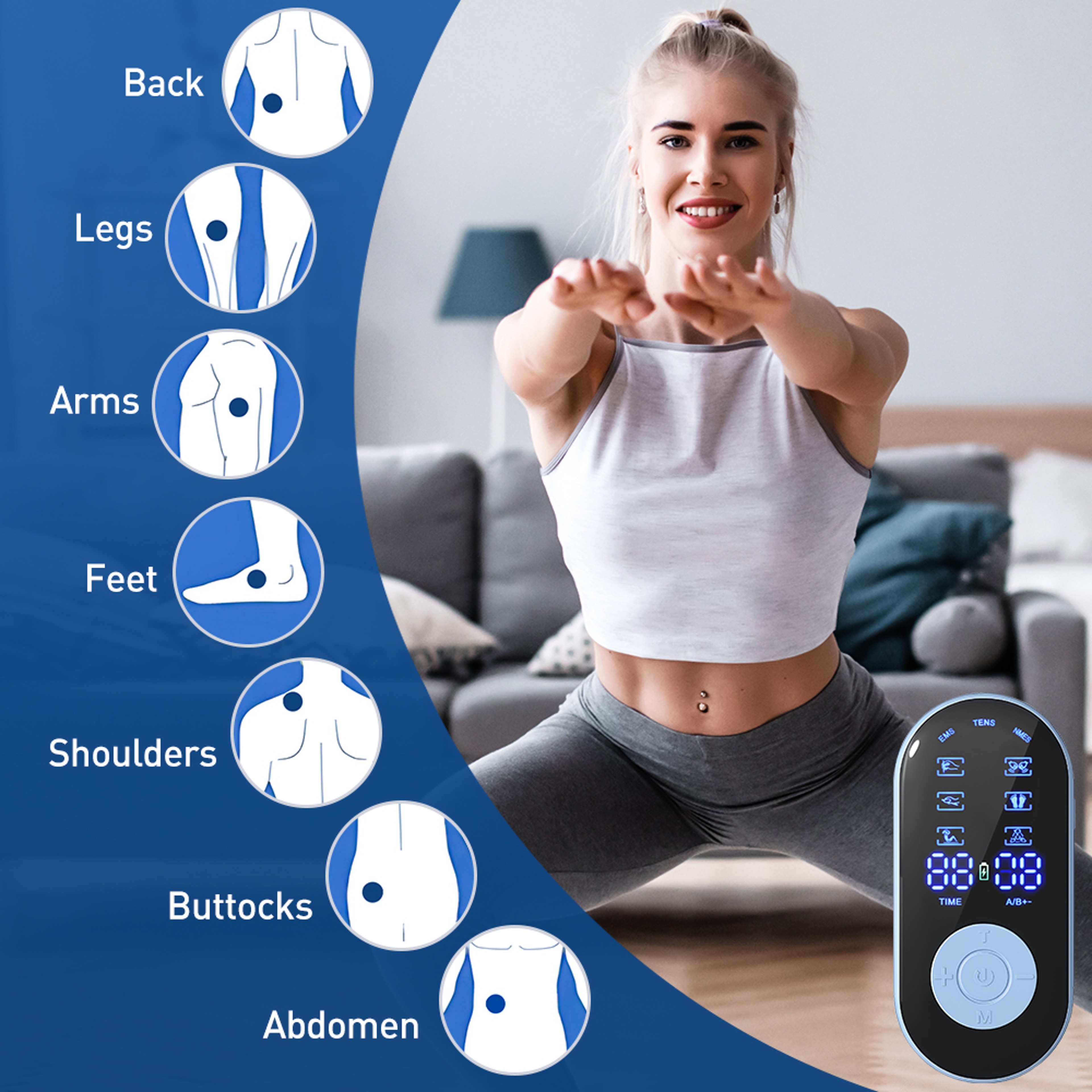 18 Modes Electronic Body Massage Machine EMS Muscle Stimulator 30 Levels Slimming Acupuncture Knead 2