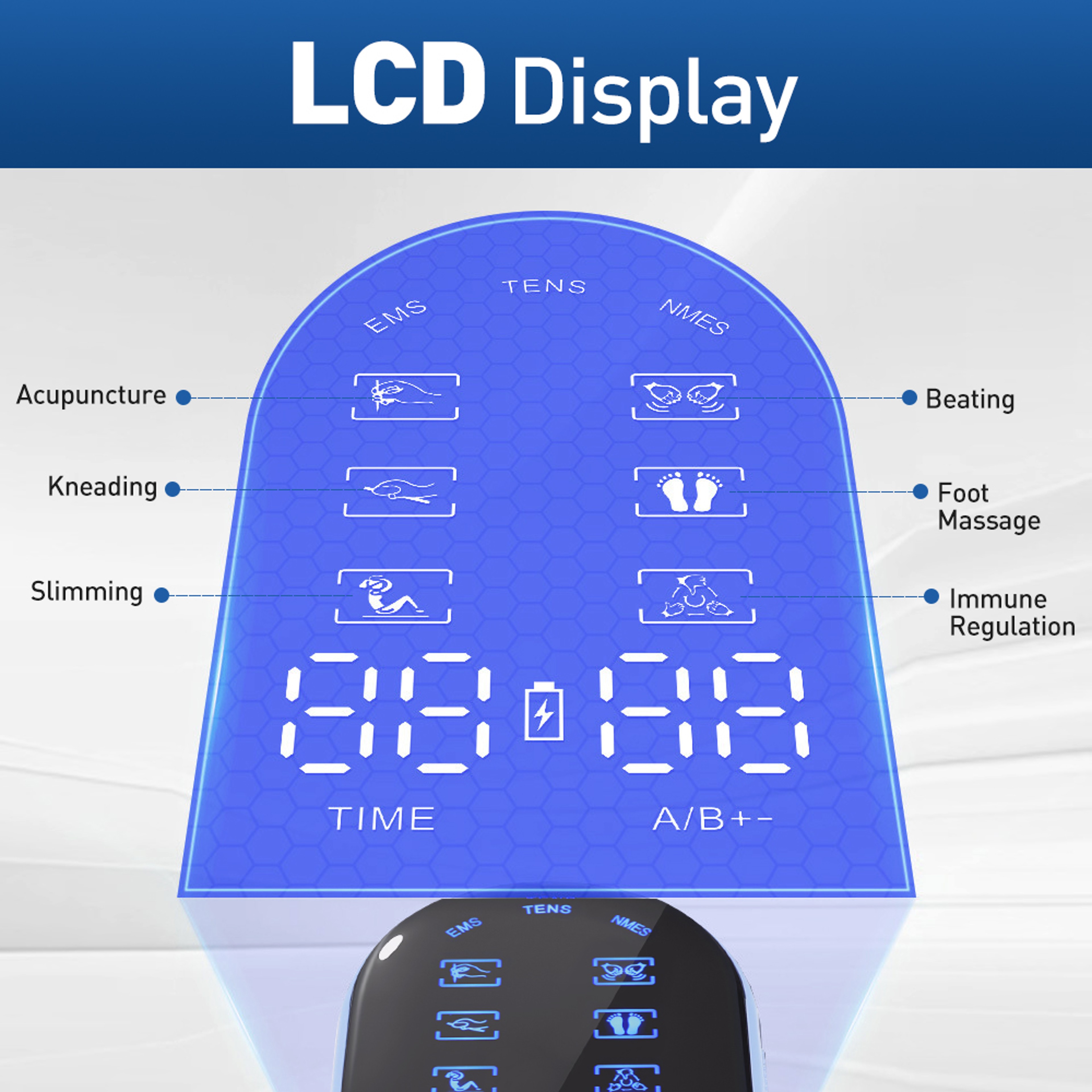 18 Modes Electronic Body Massage Machine EMS Muscle Stimulator 30 Levels Slimming Acupuncture Knead 3