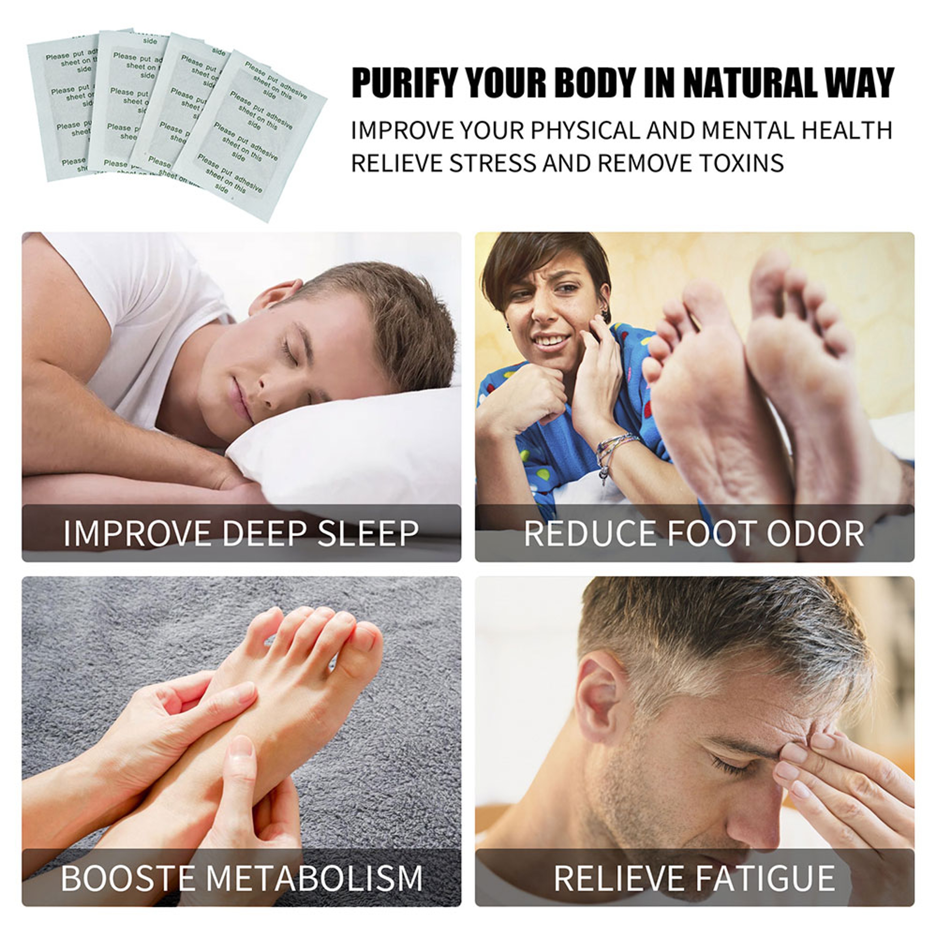 Deep Cleansing Foot Patch Detoxifying Foot Pads Weight Loss Detox Relieve Stress Improve Sleep Foot 3