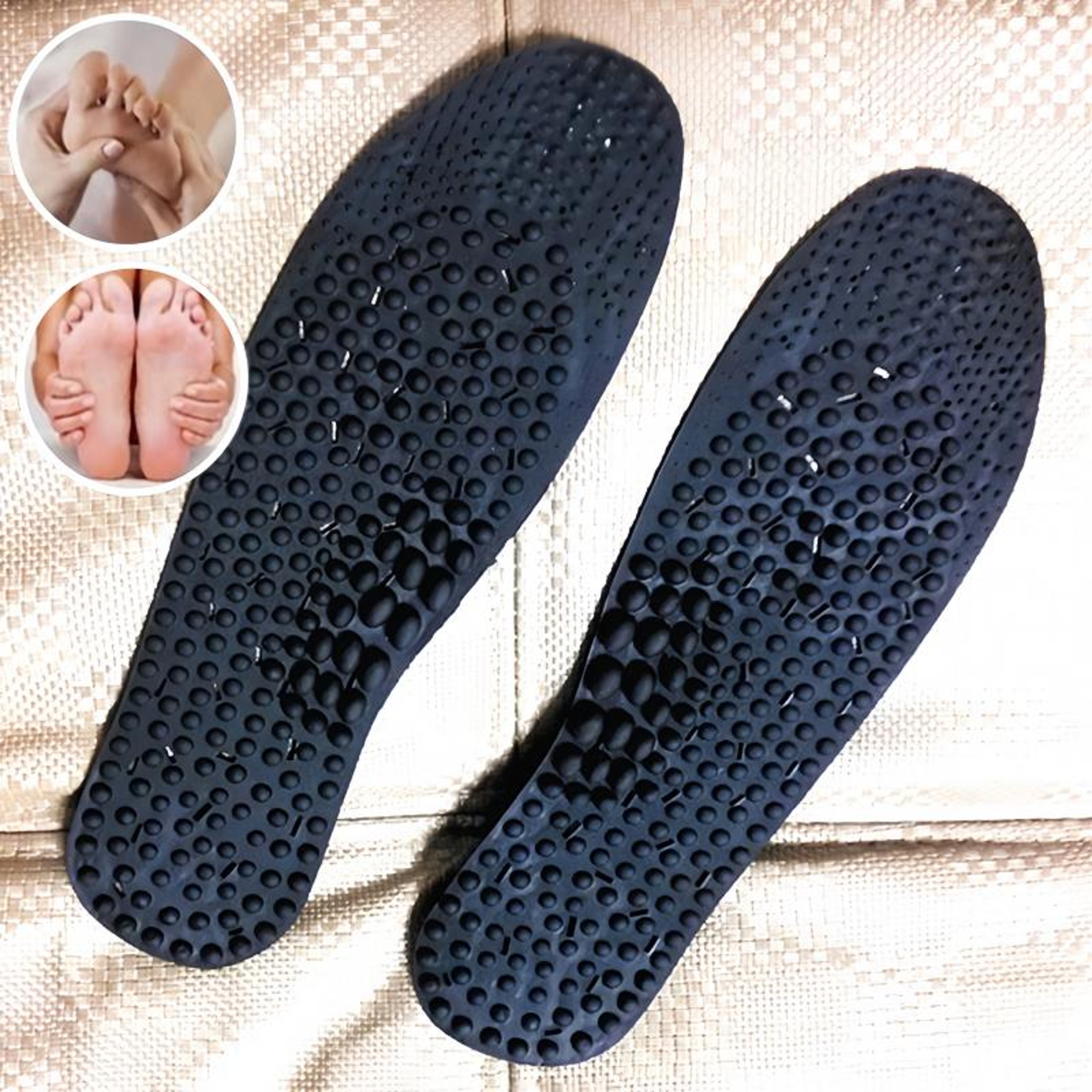Foot Acupressure Shoe Inserts, Enhanced Magnetic Therapy Massage Insoles, Body Detox, Breathable Cushion Pads – view 1