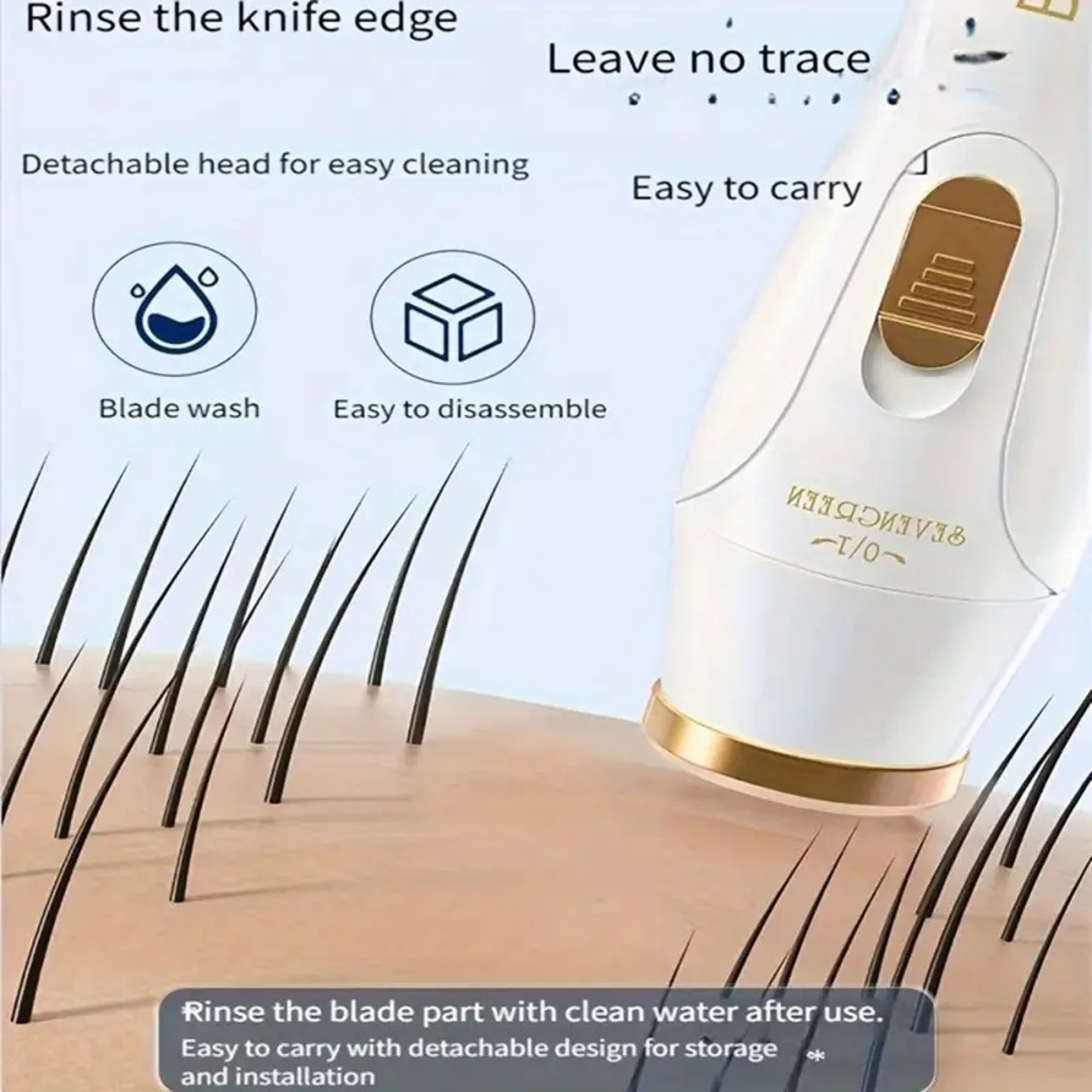 USB Rechargeable Nose Hair Trimmer, 3-in-1 Hair Removal Set, Underarm, Leg, Nose Hair Removal Device – view 5