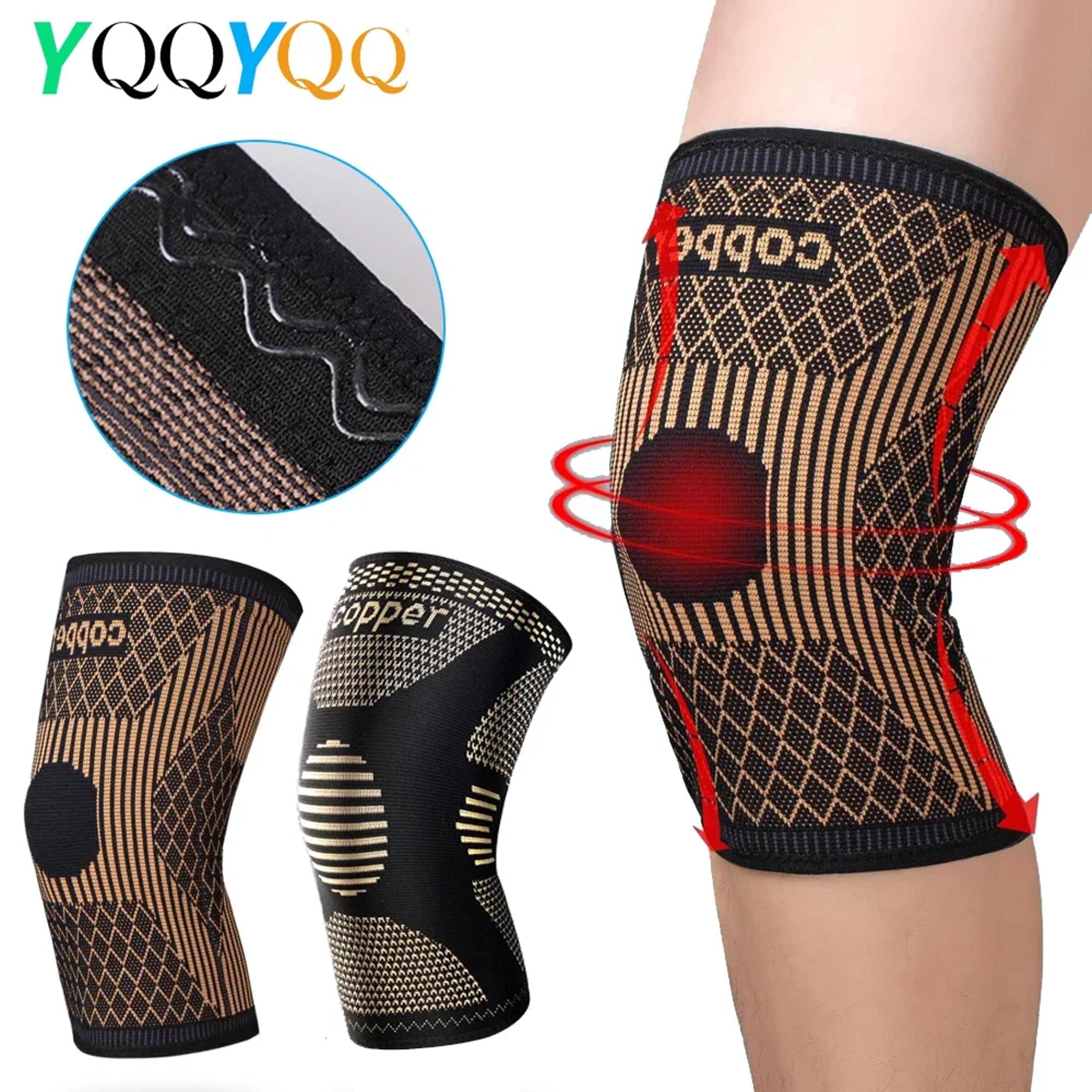 Compression Sleeve for Knee Pain, Copper Knee Brace for Arthritis Relief, Sports and Workout Support – view 1