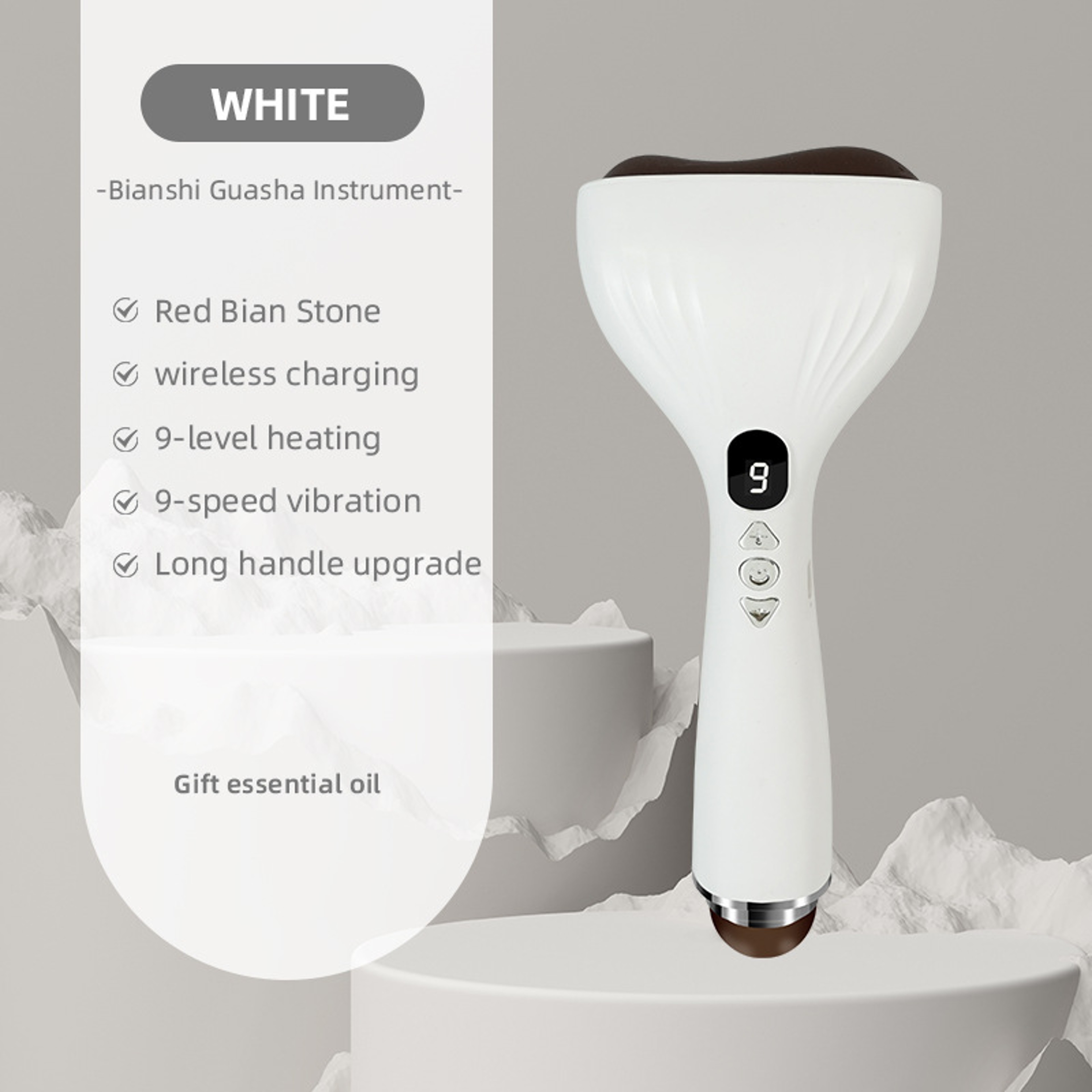 Heated Vibrating Massage Gua Sha Stone Electric Facial Tool Bianstone Face Chin Neck Sculpting Anti 6