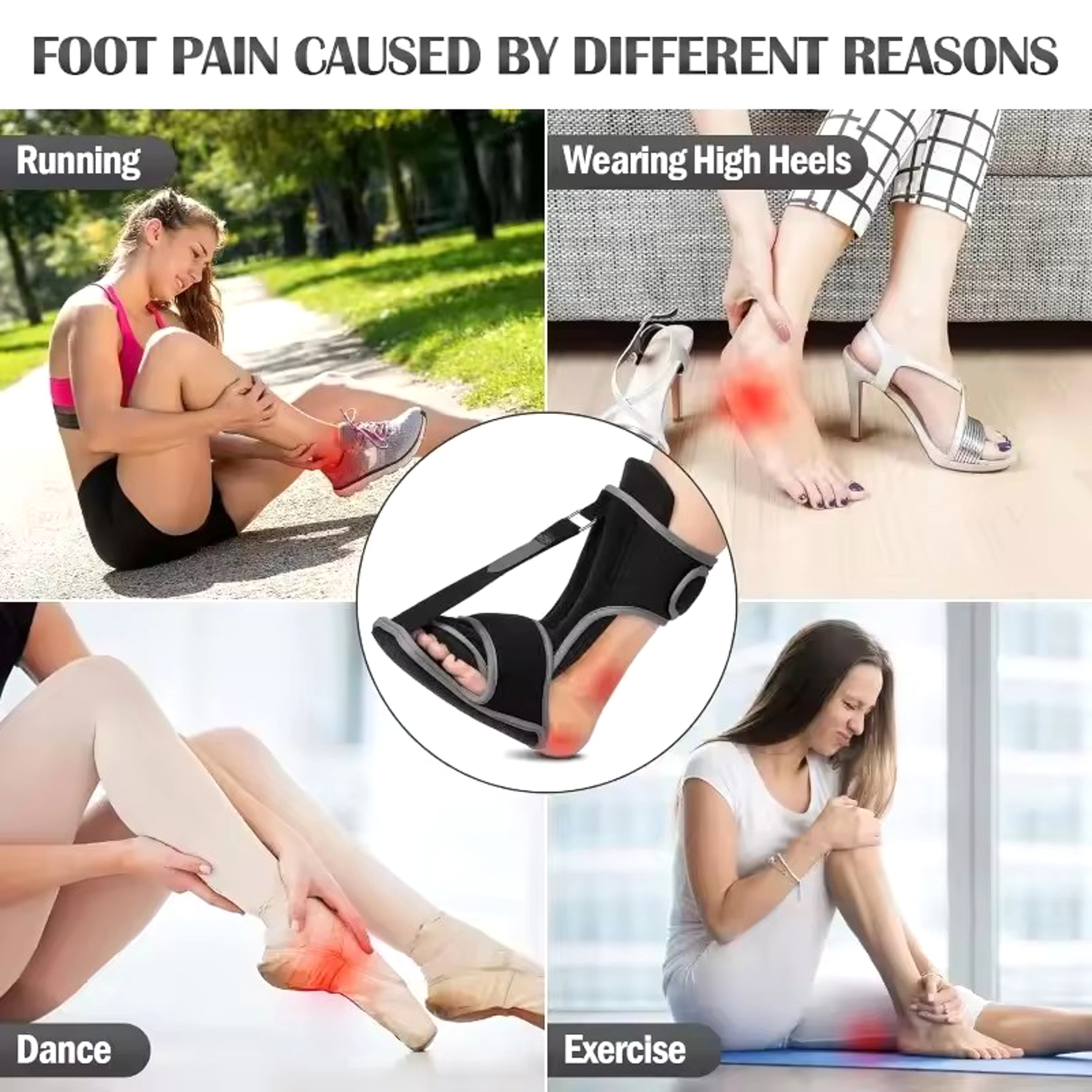 Plantar Fasciitis Night Splint Adjustable Foot Drop Brace Arch Support Stretch Boot Ankle Tendoniti 5