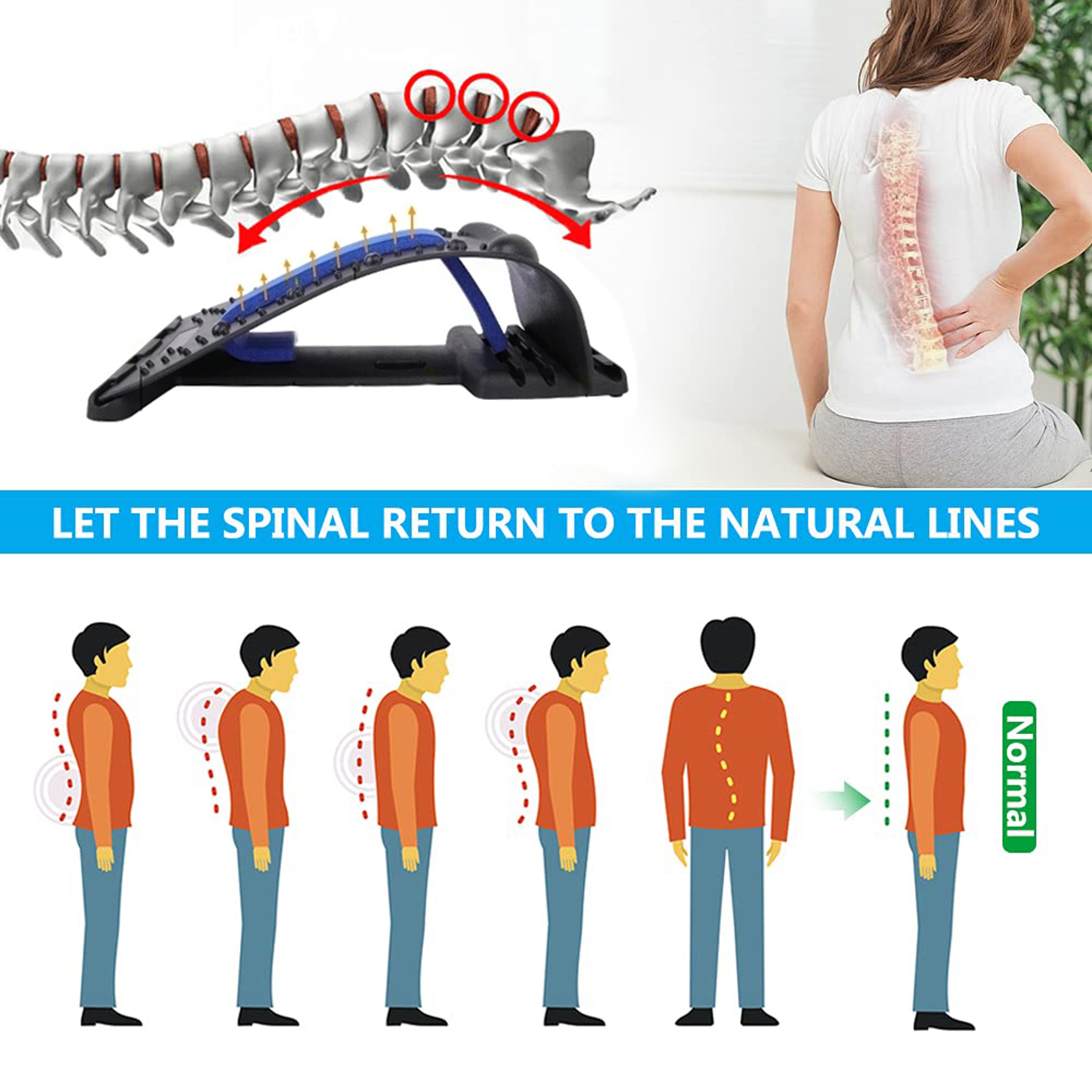 4 Level Adjustable Neck Stretcher Traction Devices, Neck Support Massage Board, Stretch Cervical Sporting Fitness Lumbar – view 2