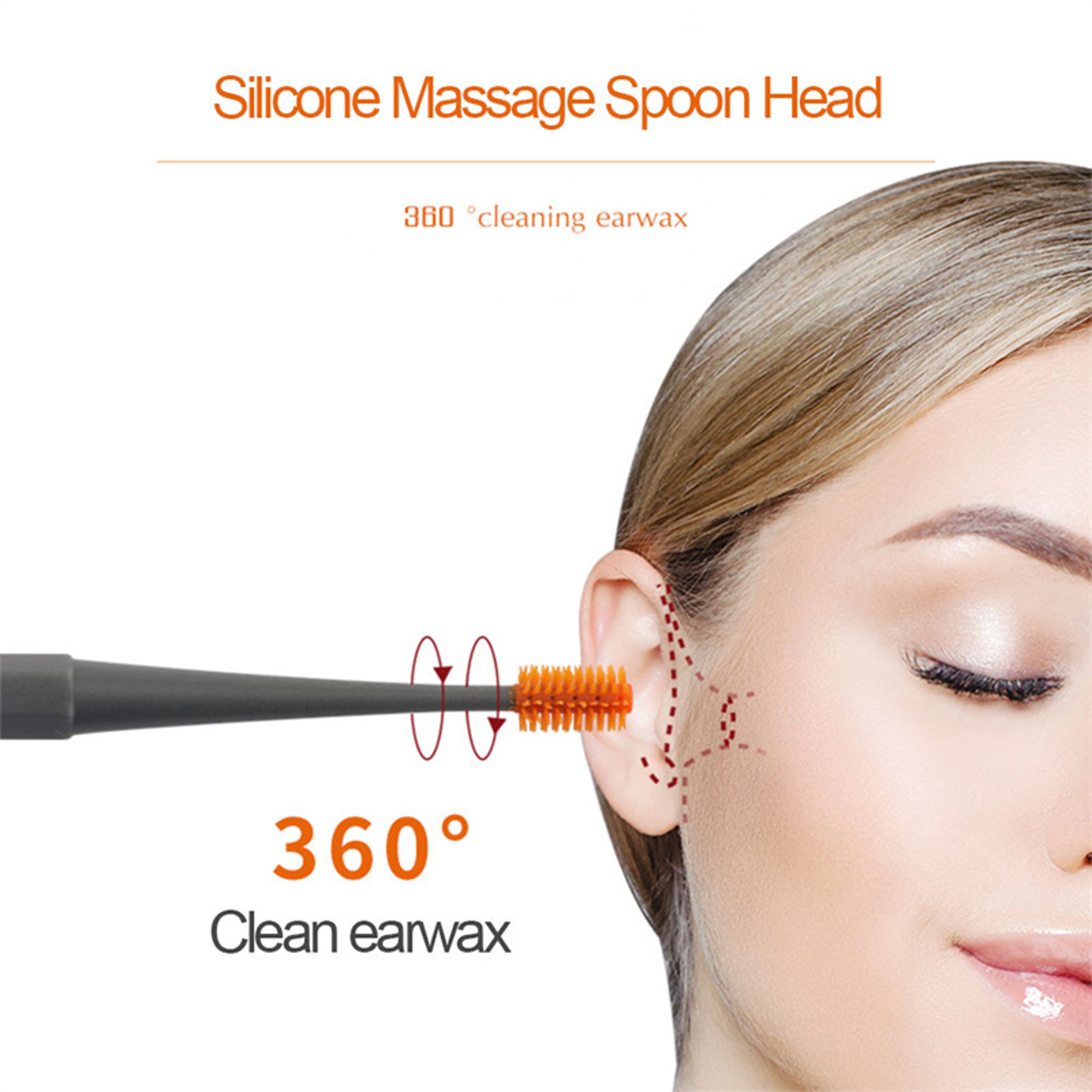 Spiral Rotating Ear Wax Cleaner Soft Silicone DoubleSided Earpick Ears Remover Clean Tool Spiral De 3