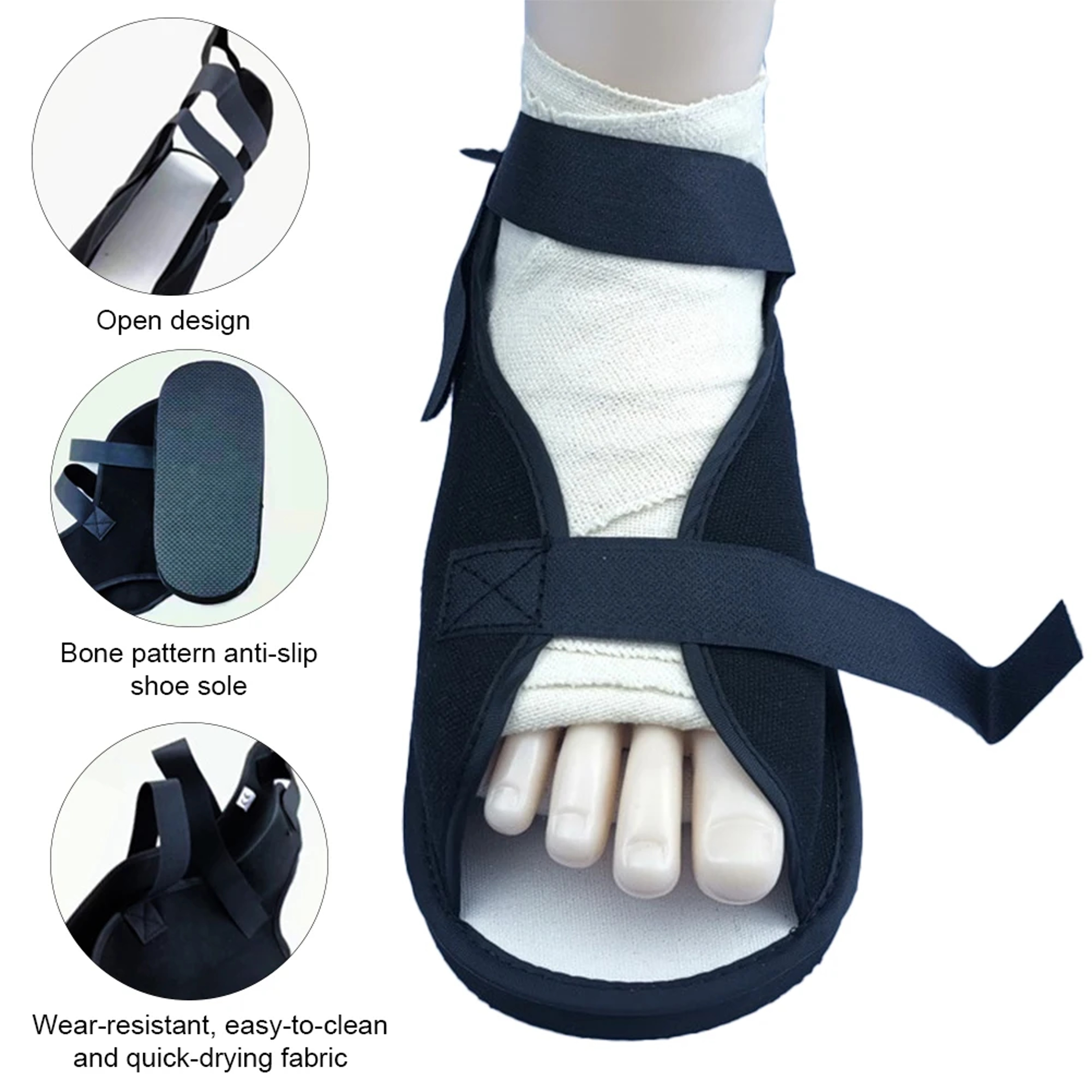Adjustable Walking Cast Shoe Shock Absorbing Anti Slip Rehabilitation Gypsum Shoe For Swollen Foot  0
