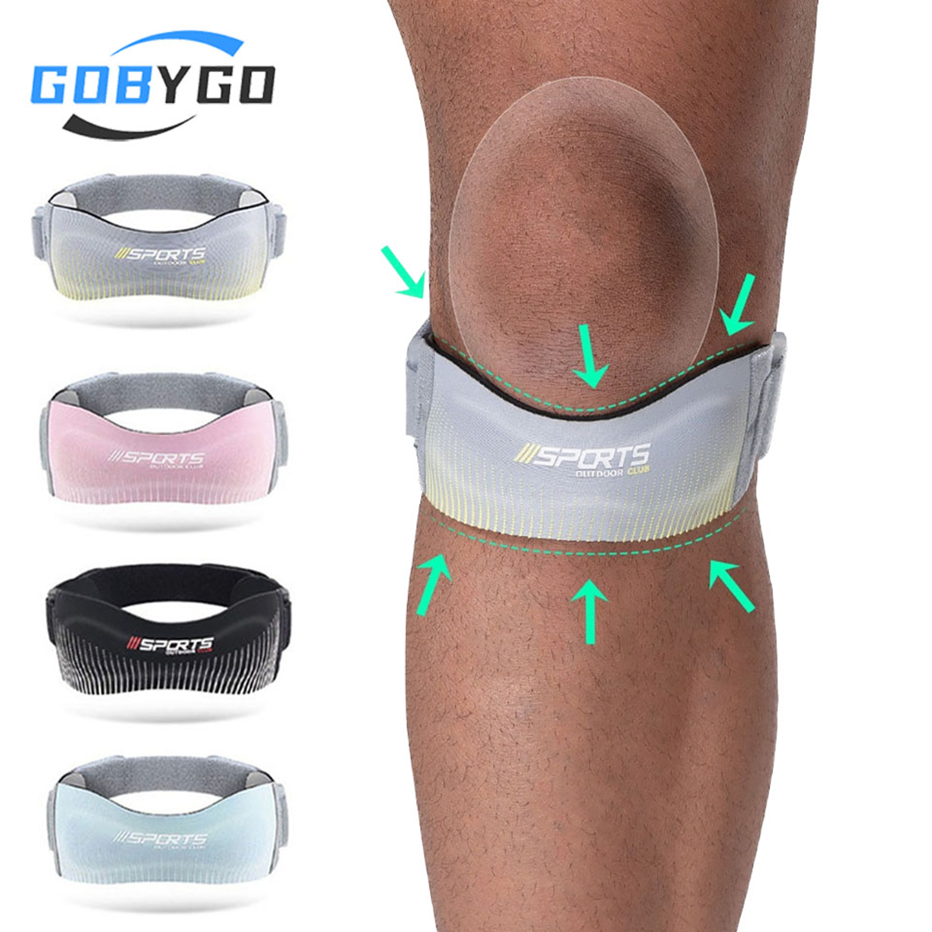Adjustable Knee Sleeve, Sports Patella Strap, Compression Knee Pads, Shock Absorption Support, Outdoor Running – view 1