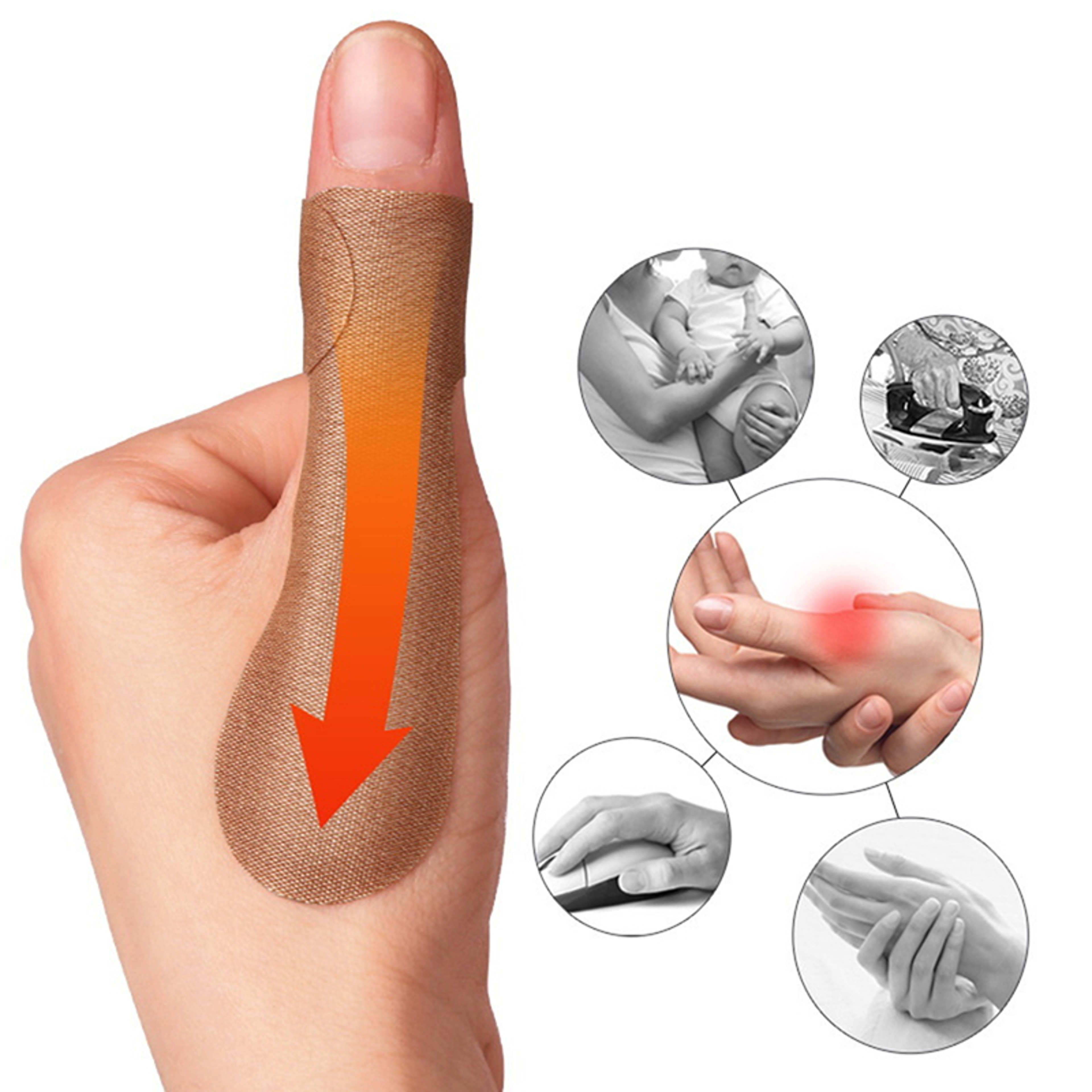 Bunion Hallux Valgus Corrector, 5Sheets Non-woven Fabric Toe Separator Patches Thumb Correction, Tenosynovitis Treatment – view 3