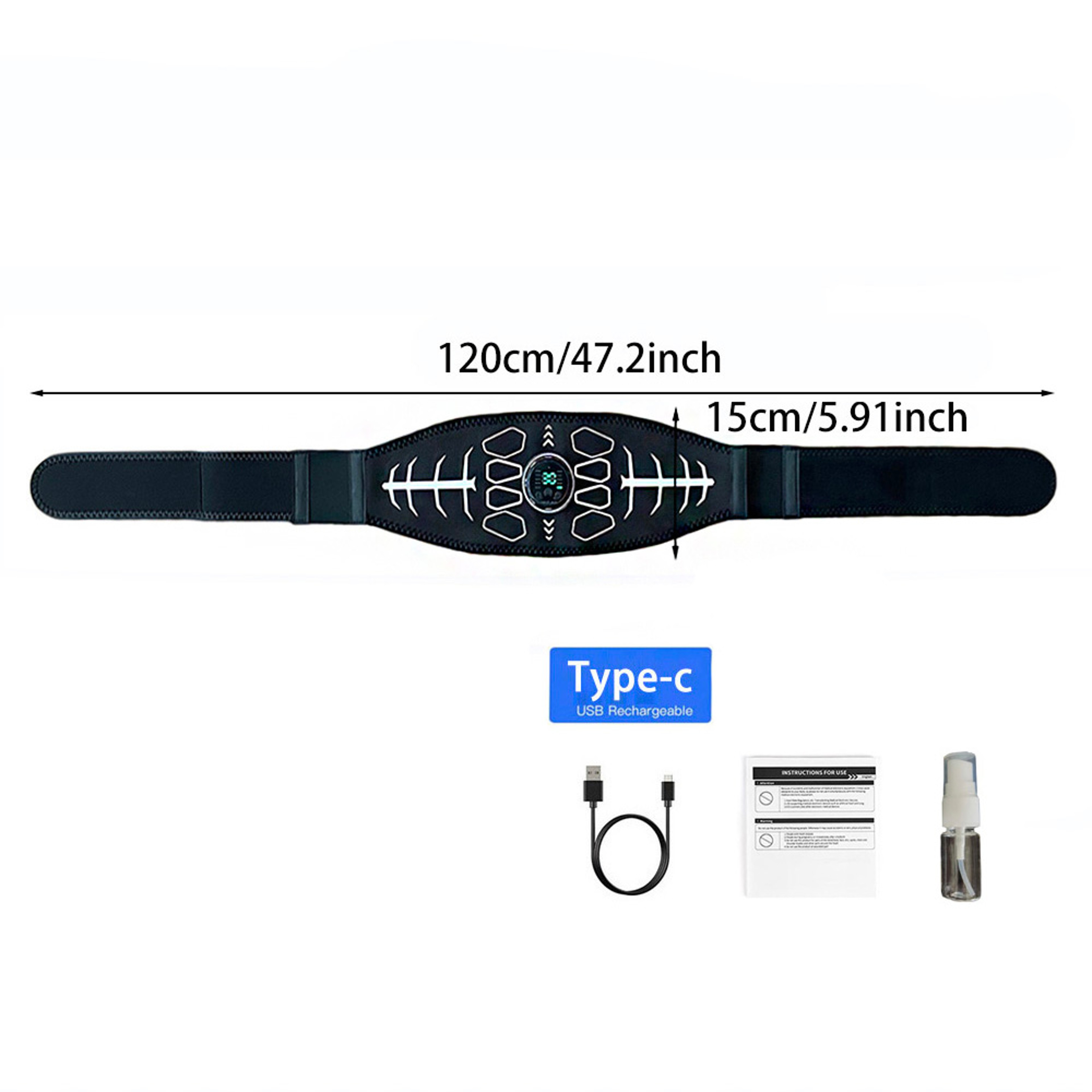 EMS Muscle Stimulator Abdominal Muscle Toner Waist Trainer Electric Toning Belt USB Recharge Fitnes 5
