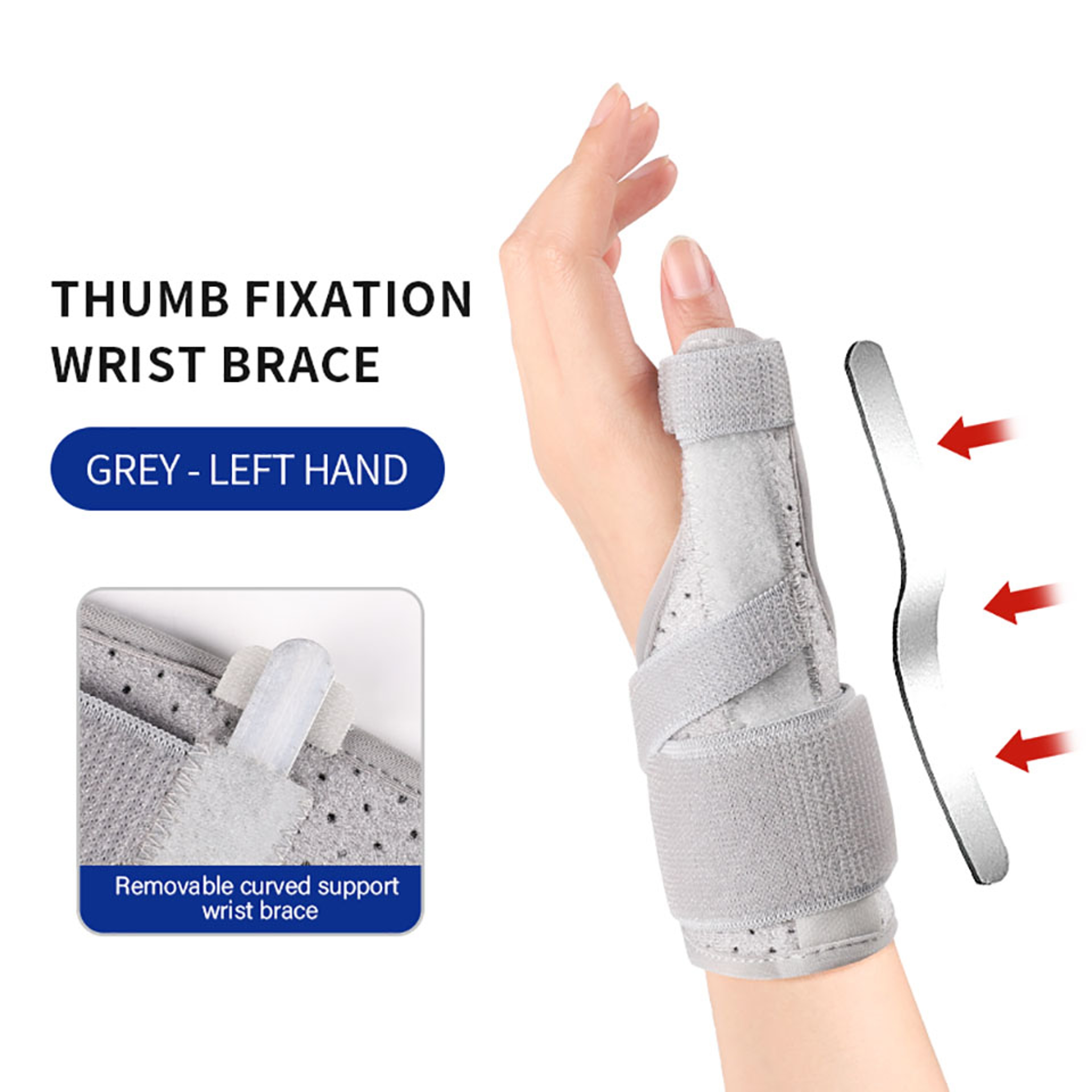 Wrist Brace Wrap for Tendonitis, Aluminum Plate Compression Support, Adjustable Immobilization Splint – view 10