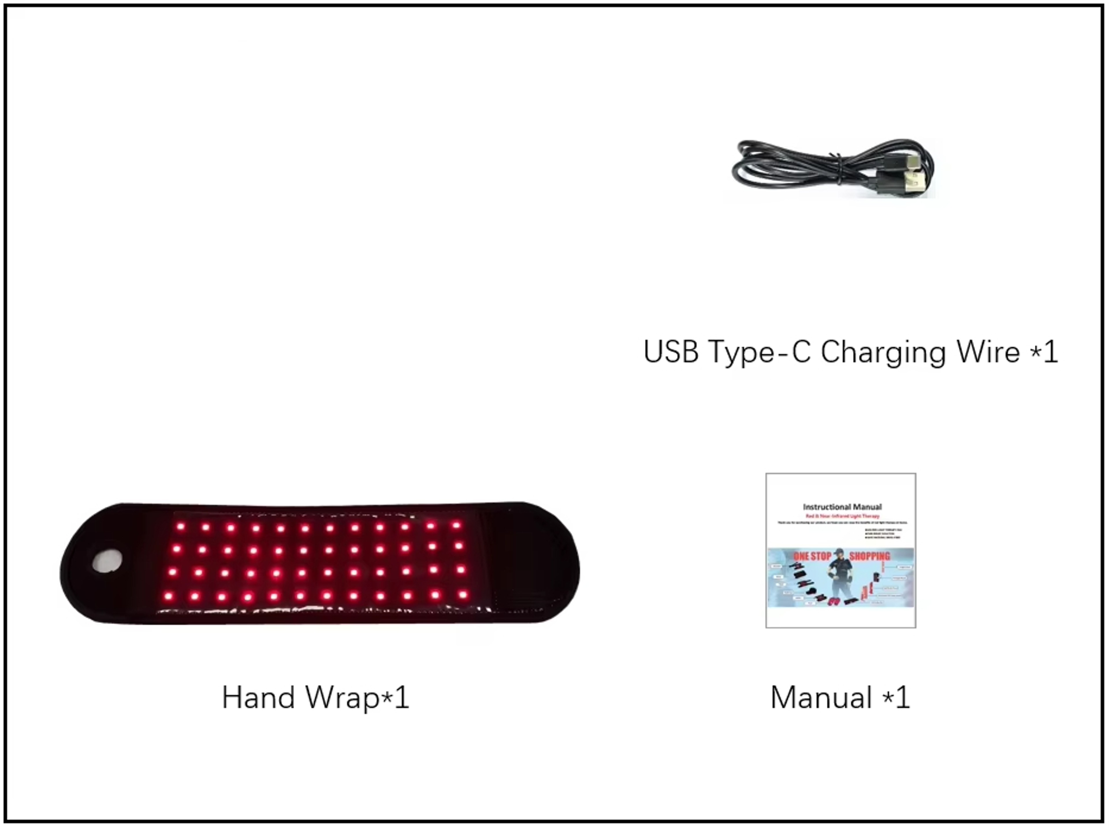 Red And Near Infrared Light Therapy Wrist Band Rechargeable Cordless 48 LED Hand Wrap Pain Relief F 5