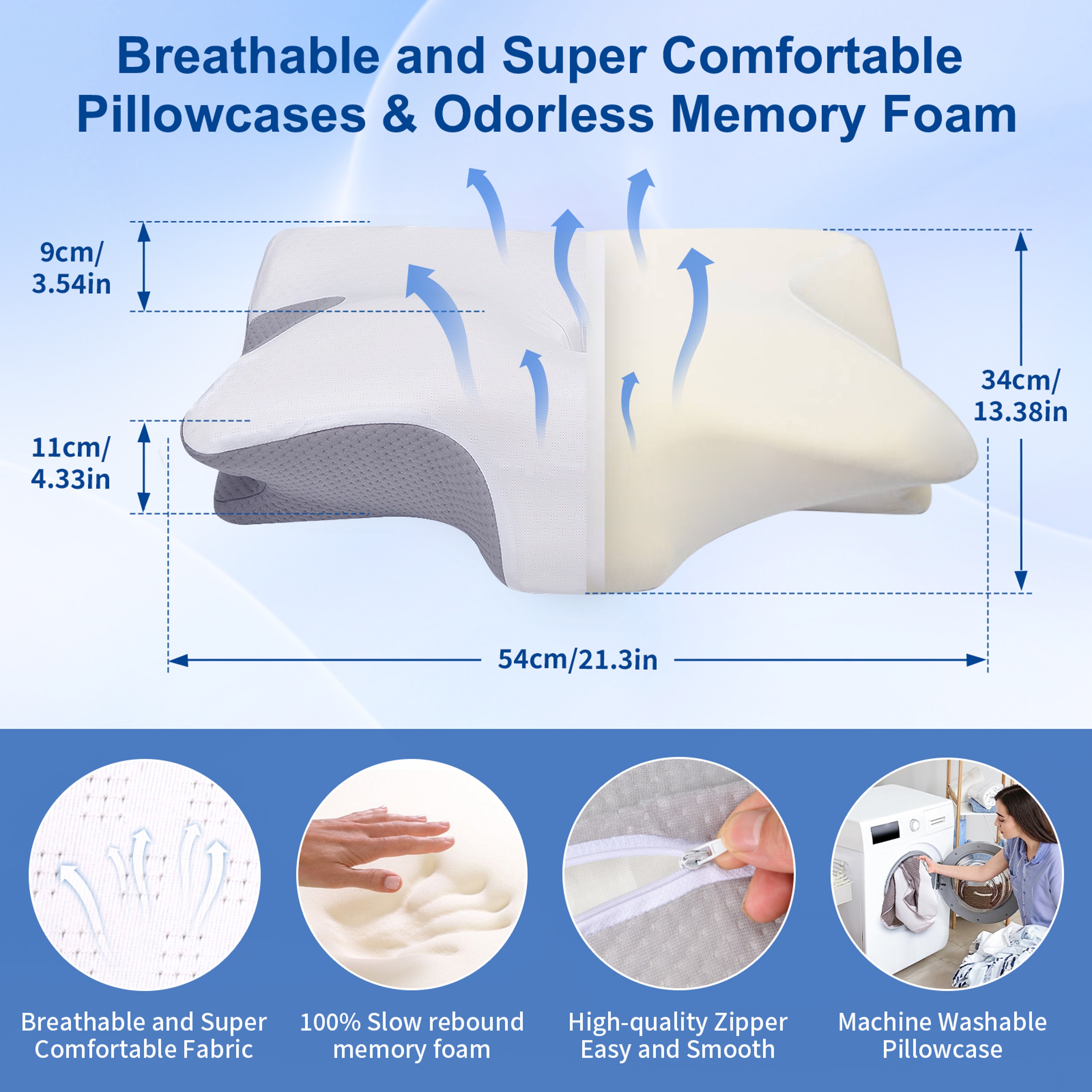 Ergonomic Memory Foam Pillow For Neck And Shoulder Pain Relief Pulatree Cervical Pillow Supportive  4
