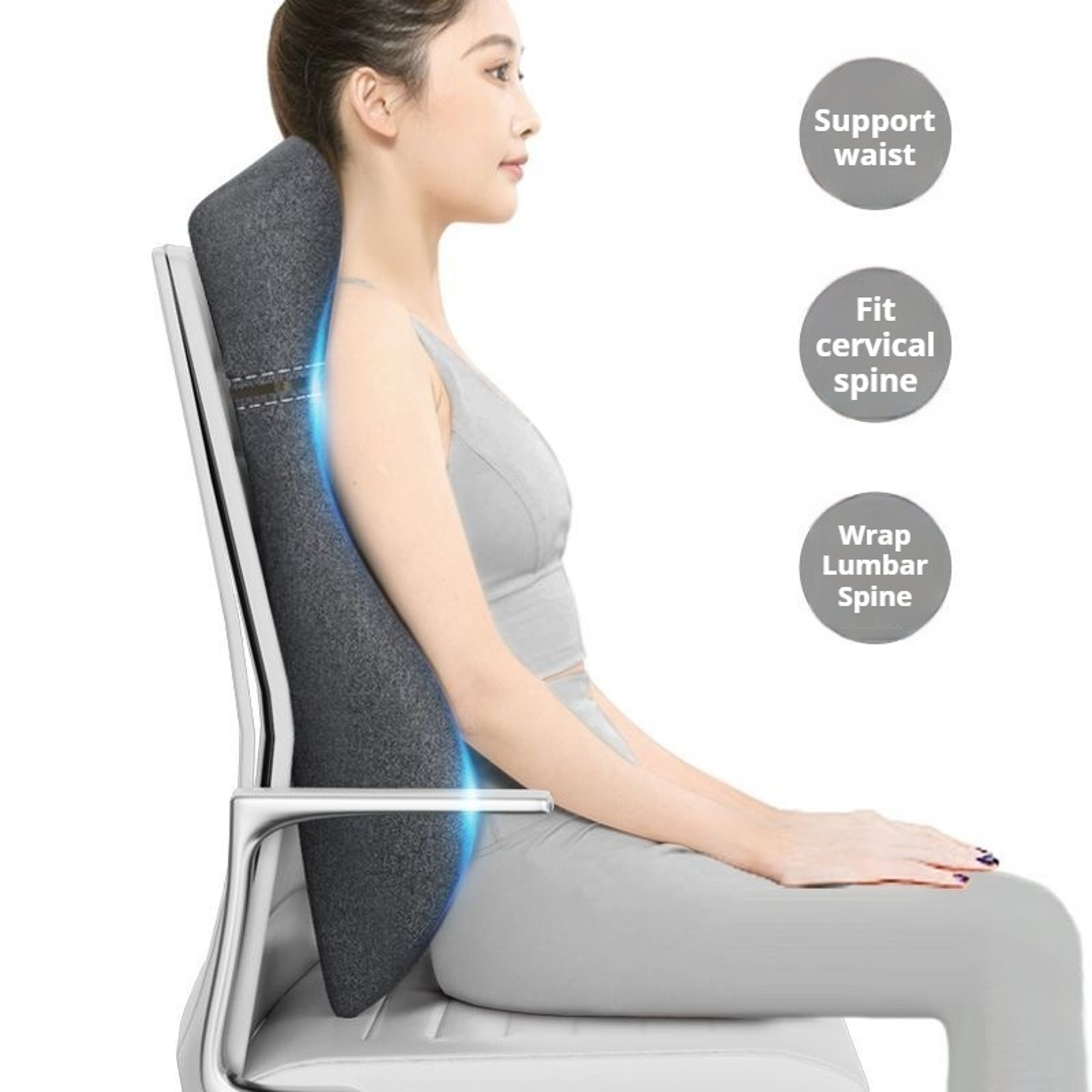 Seat Backrest Cushion, Office Reclining Pillow, High Waist Protective Pad, Long Seated Nap Device, Chair Long Waist – view 5