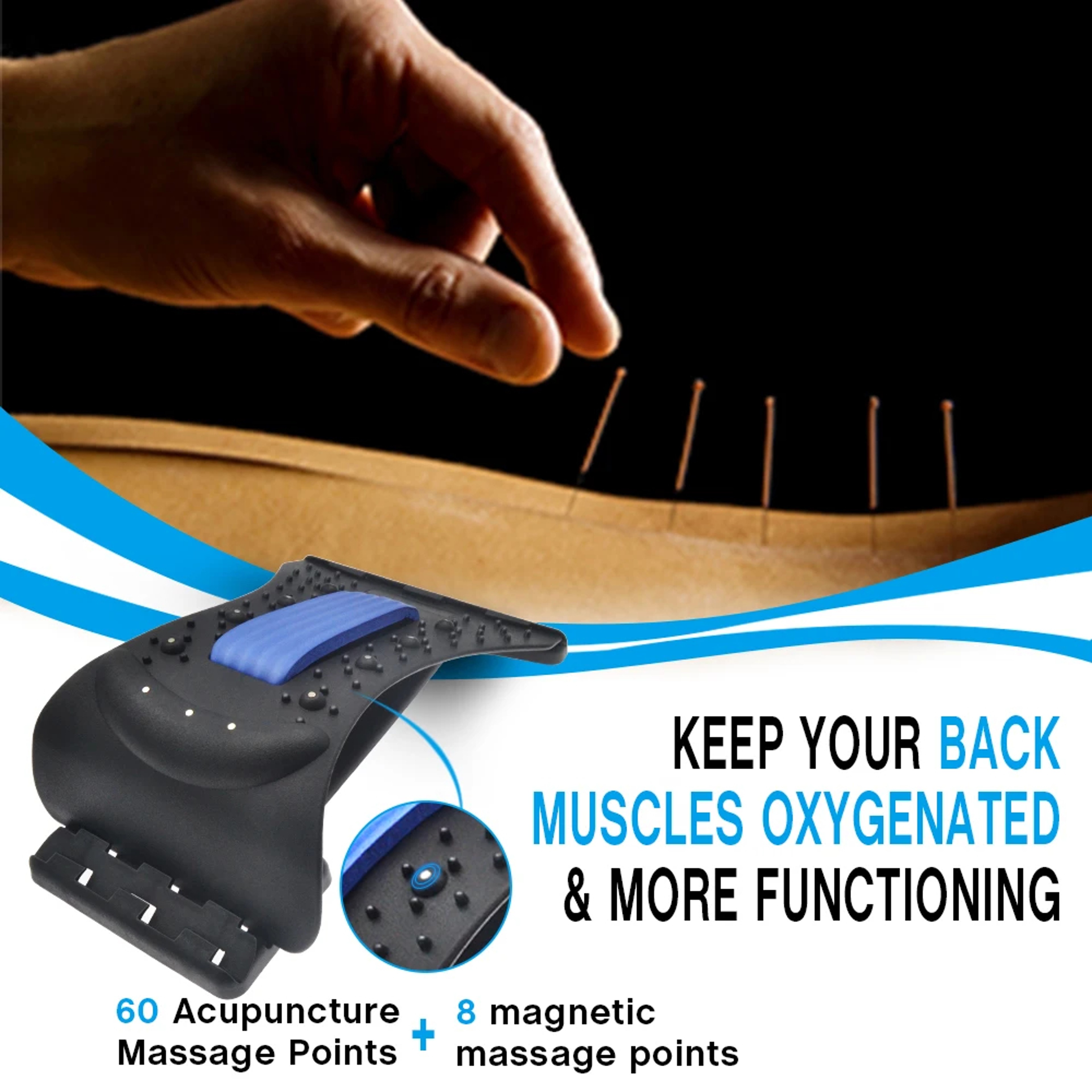 Adjustable Back Massager, Cervical Traction Device, Neck Bone Stretcher, Lower Upper Lumbar Spine Support Pillow – view 4