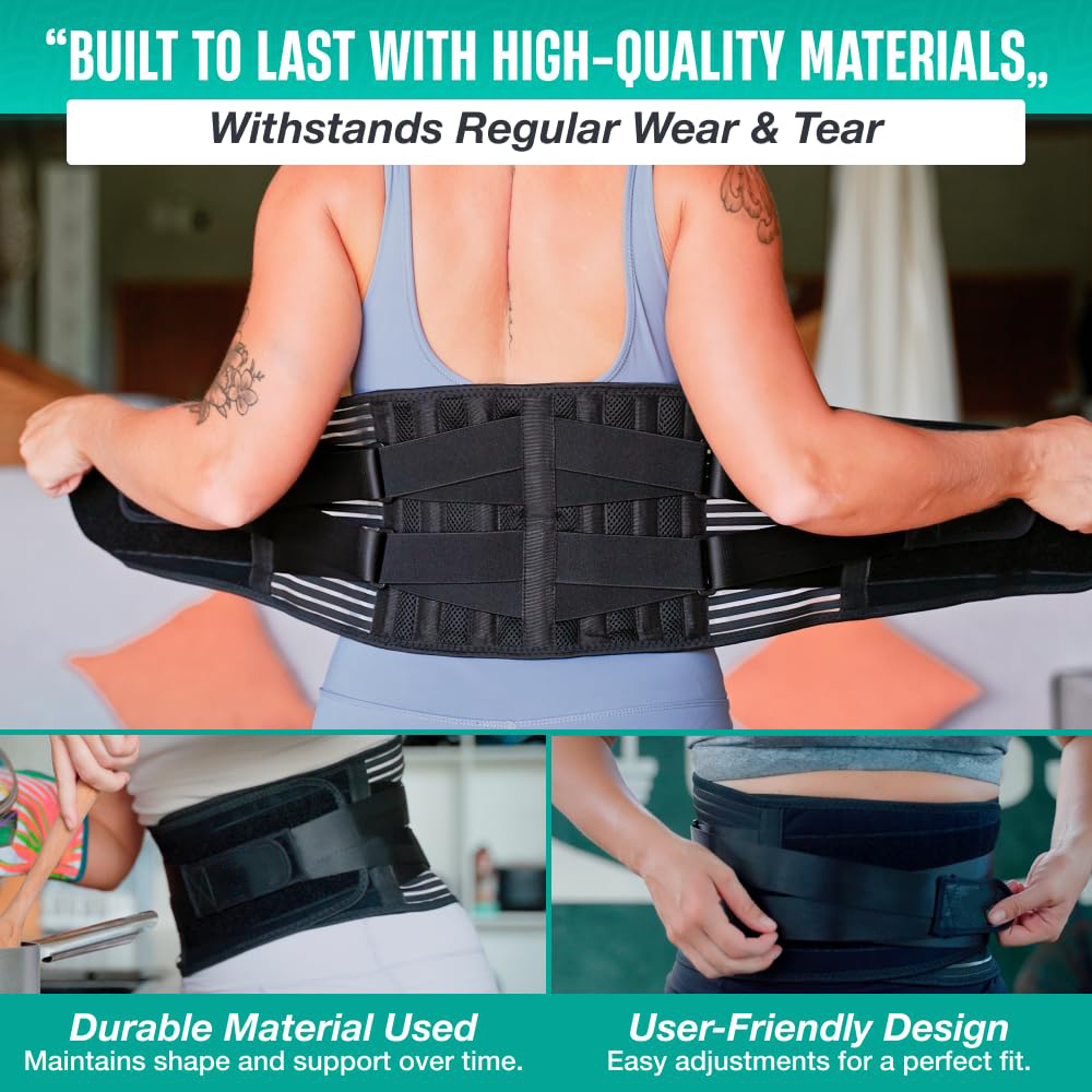 Slimming Body Shaper Waist Trainer Back Support Belt For Lower Back Pain Adjustable Breathable Wais 4