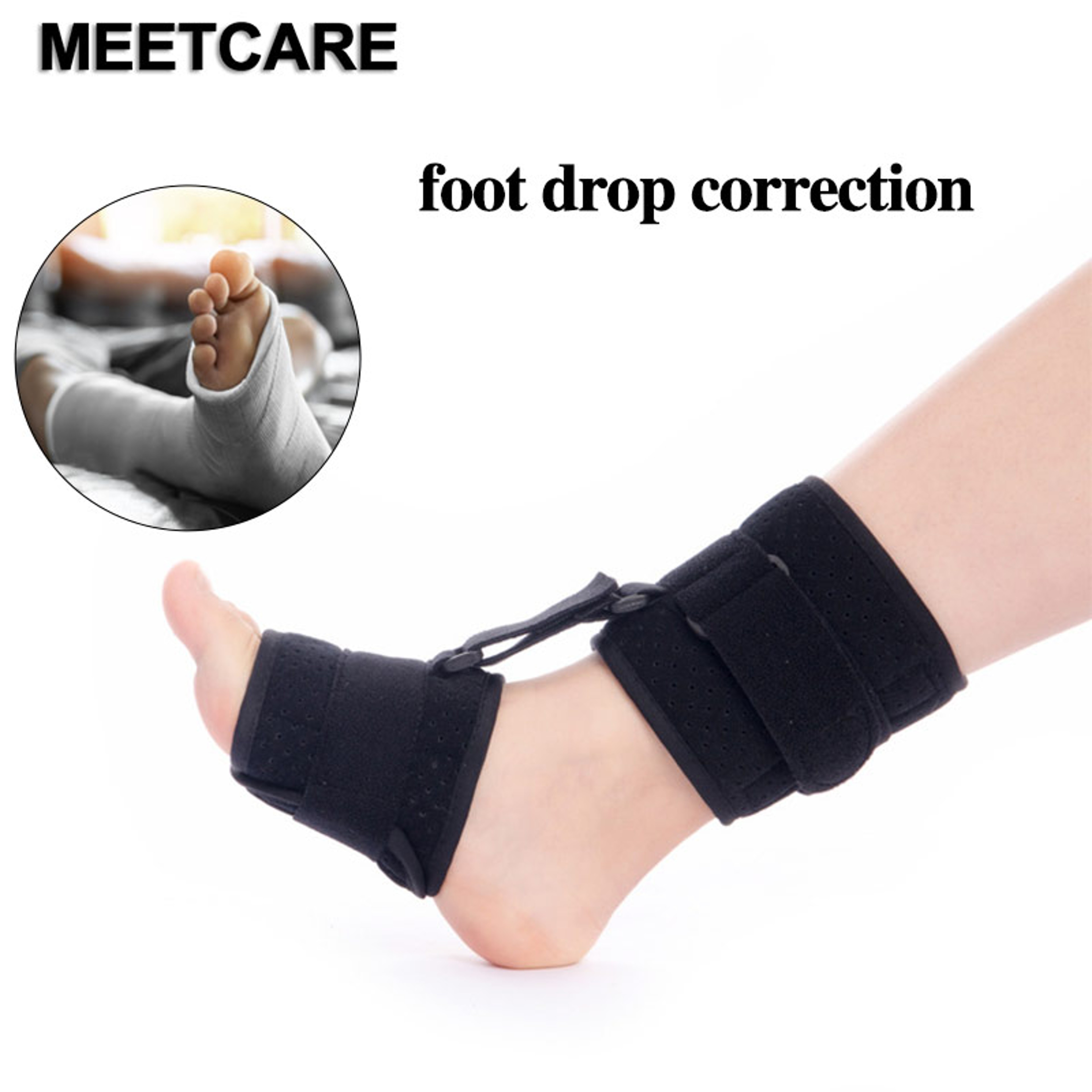 Adjustable Drop Foot Orthosis Stabilizer, Plantar Fasciitis Dorsal Night and Day Splint, Orthotic Brace Support – view 1