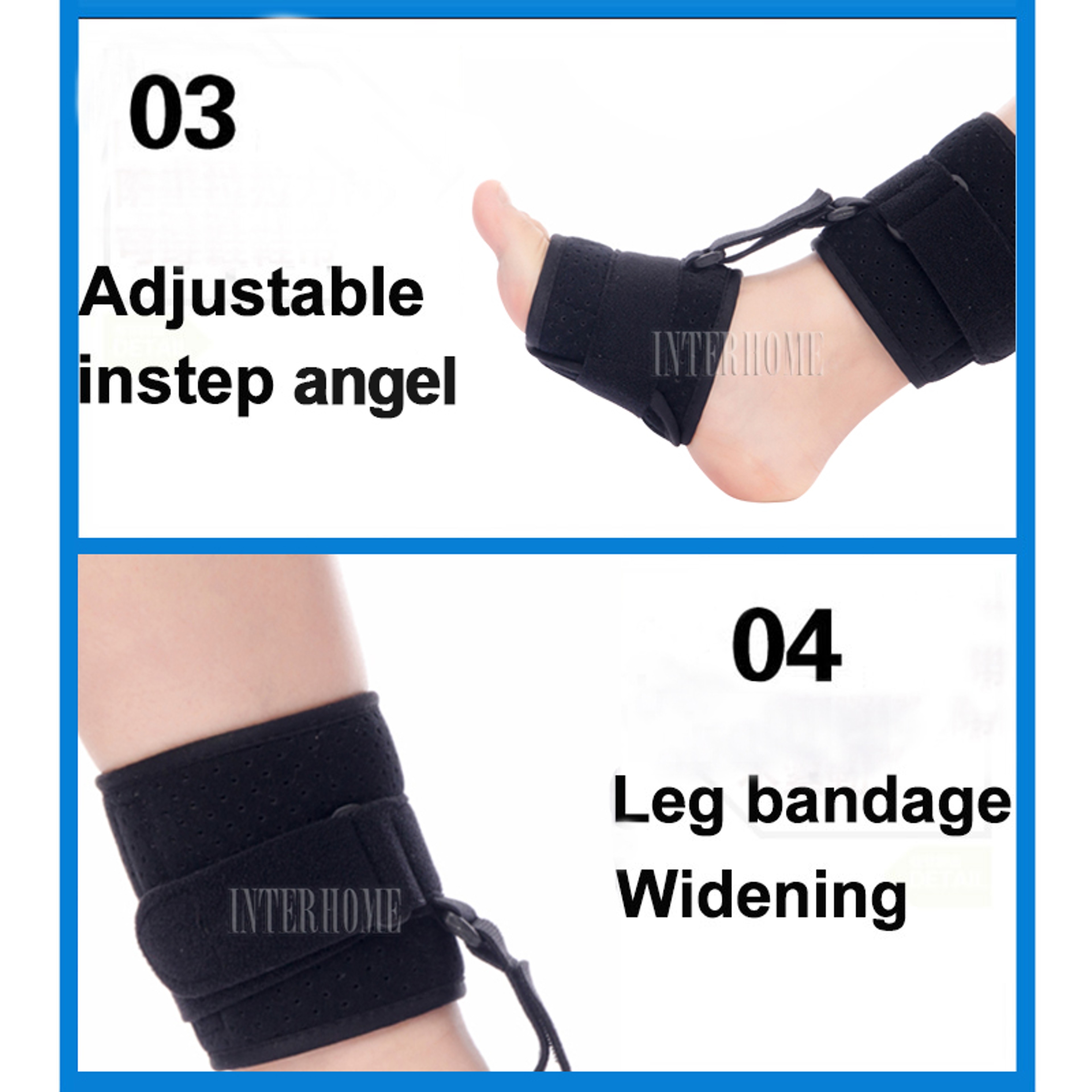 Adjustable Drop Foot Orthosis Stabilizer, Plantar Fasciitis Dorsal Night and Day Splint, Orthotic Brace Support – view 3