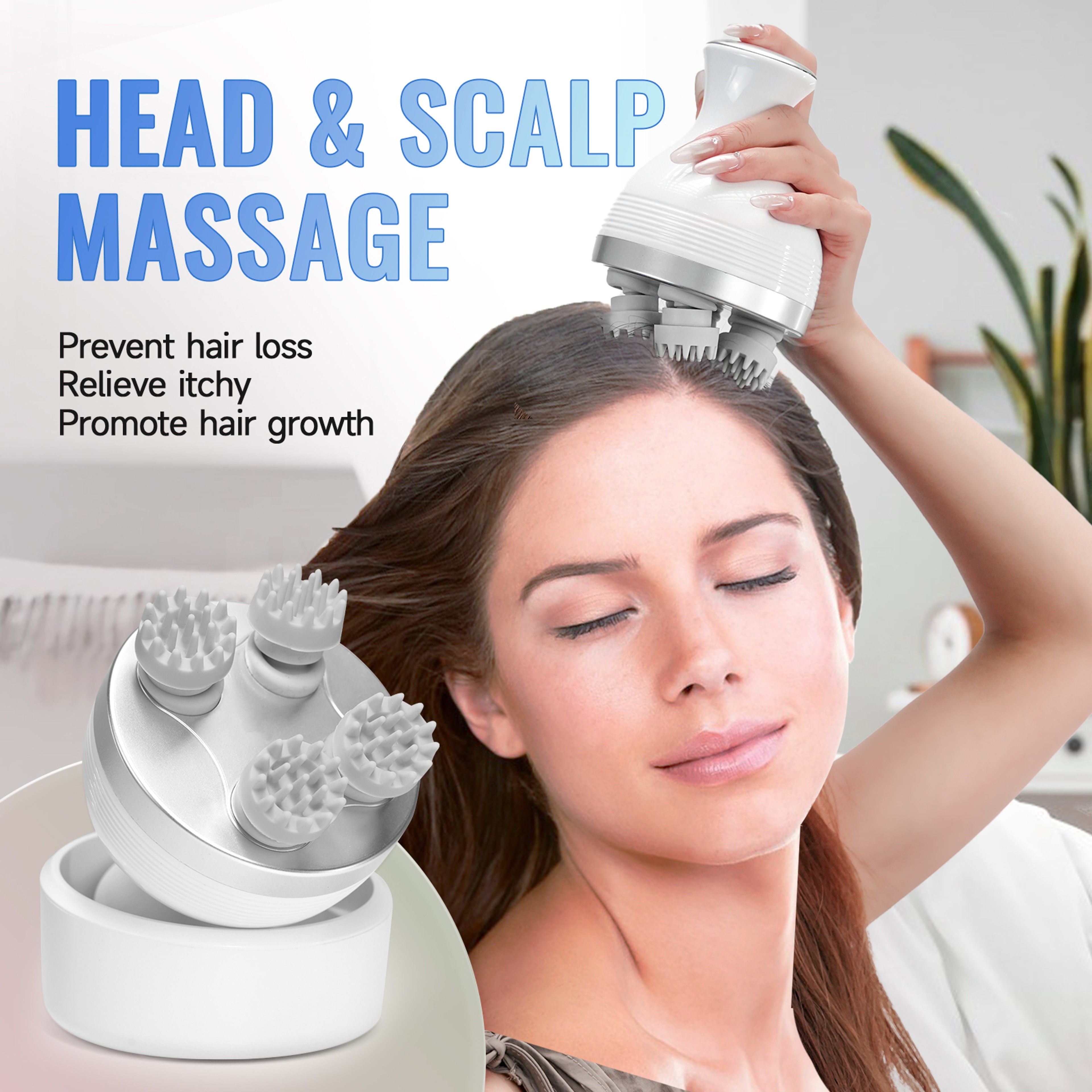 Mini Scalp Massager Electric Smart Head Massager, Wireless Waterproof Body Massage, TYPE C Neck Deep Tissue Kneading – view 1