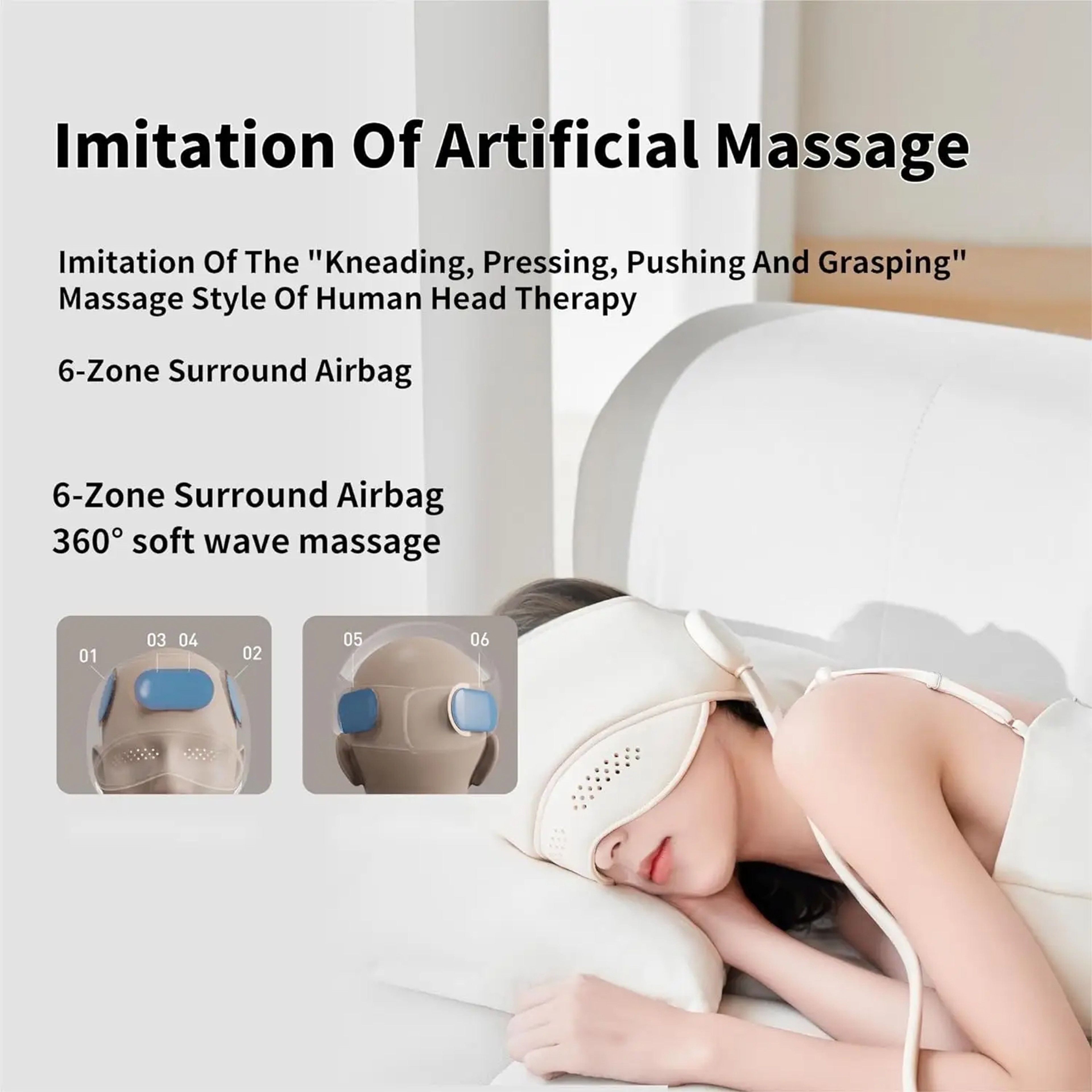 Air Pressure Eye Hot Compress, Graphene Heating Head Massager, Deep Relaxation and Better Sleep – view 4