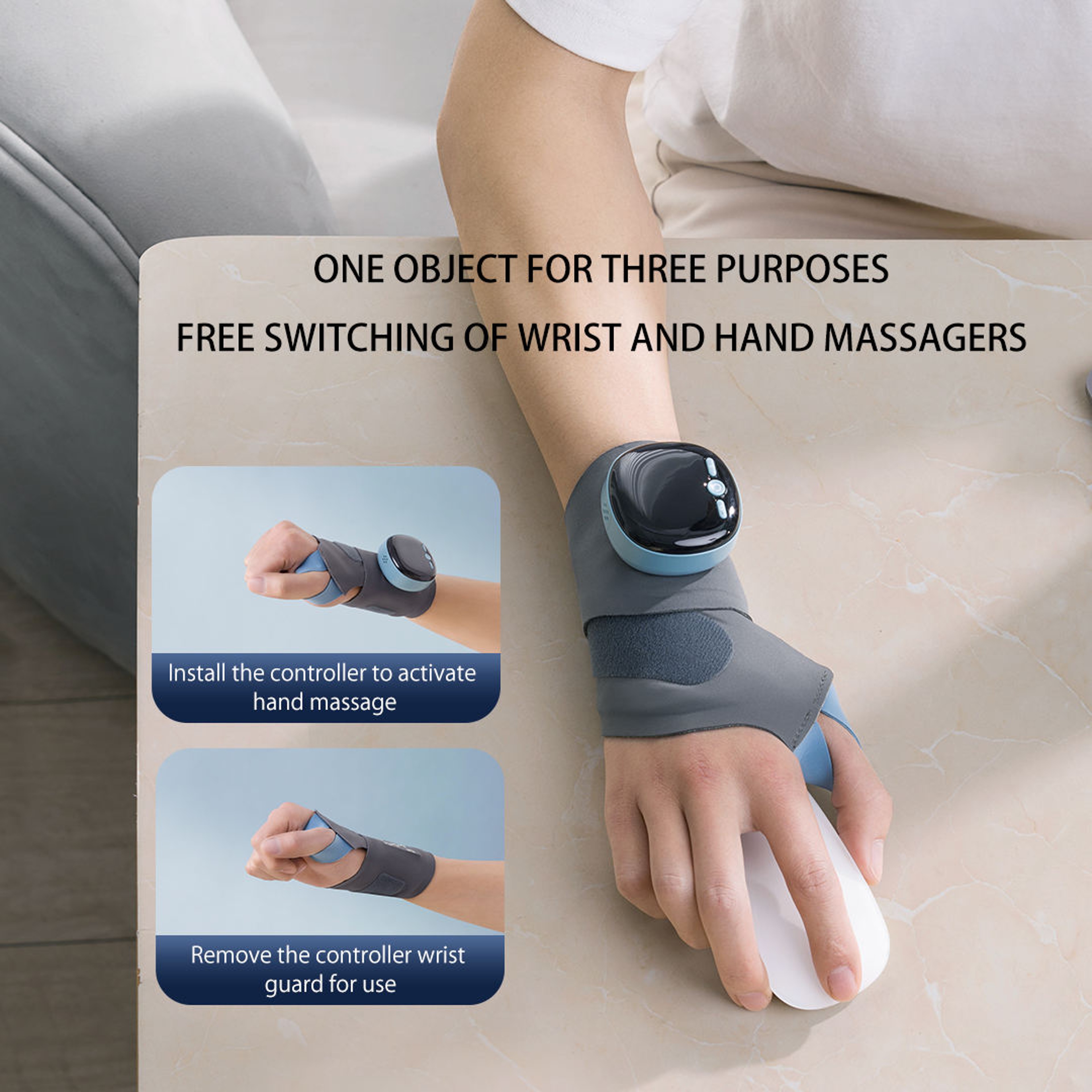 Massage Wrist Guard Band, Electric Heating Wrist Massager, 5 Level Hot Compress, 3 Level Vibration Therapy for Carpal – view 3