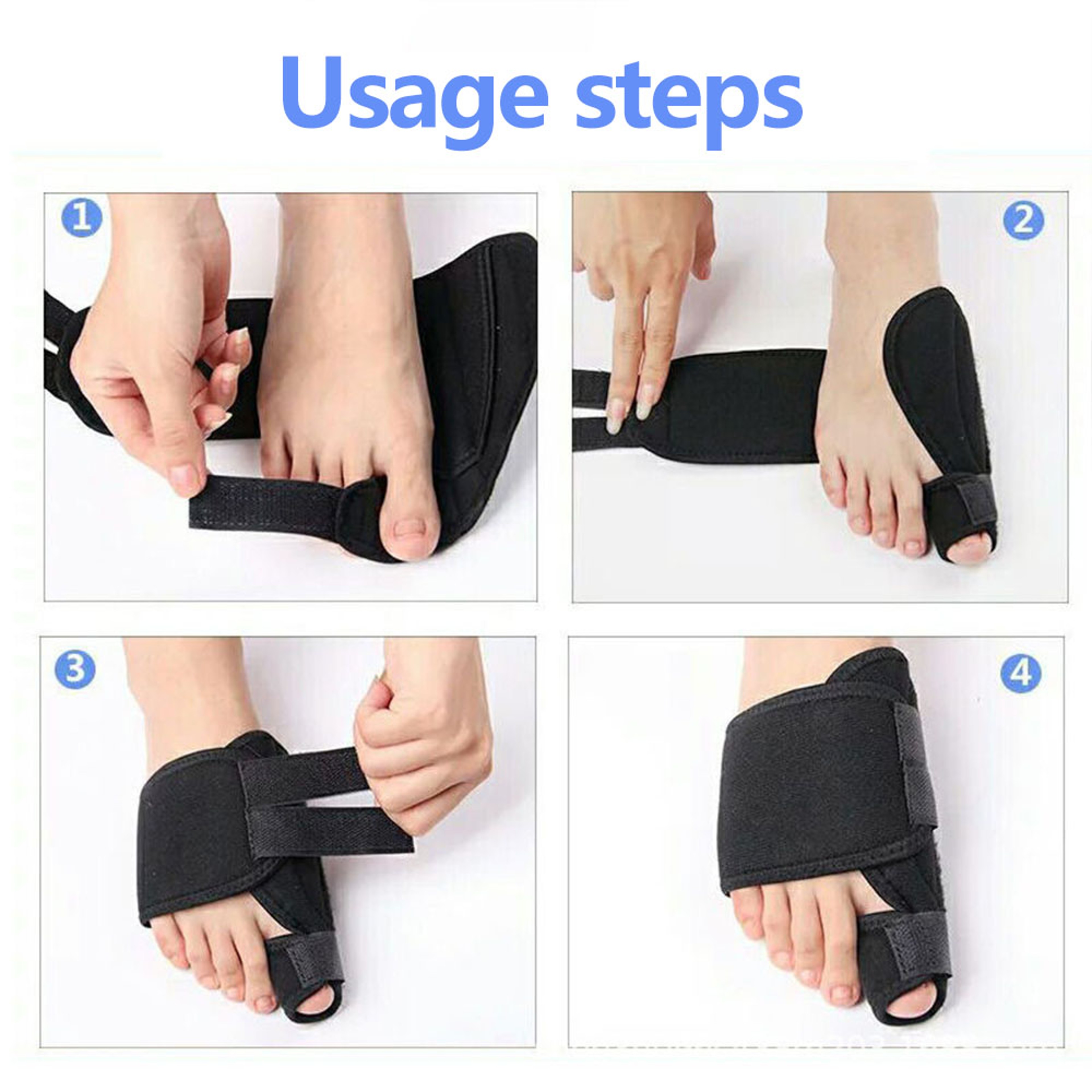 Hallux Valgus Pain Relief Brace, Soft Bunion Corrector, Toe Separator Orthotics, Pedicure Foot Care Support – view 3