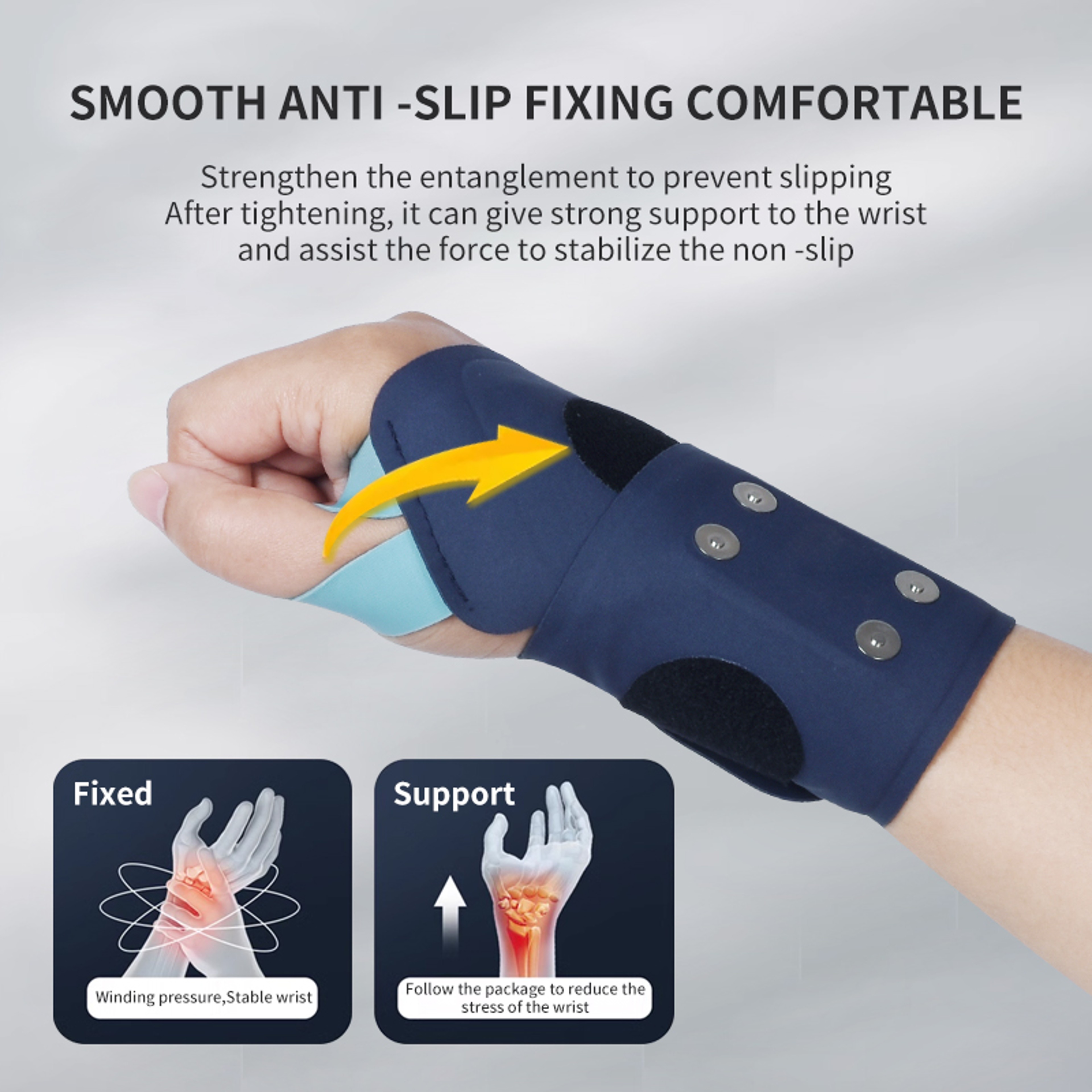 USB Rechargeable Wrist Brace Wrap Cordless Wrist Massager With Heat Warm Pad For Carpal Tunnel Pain 3