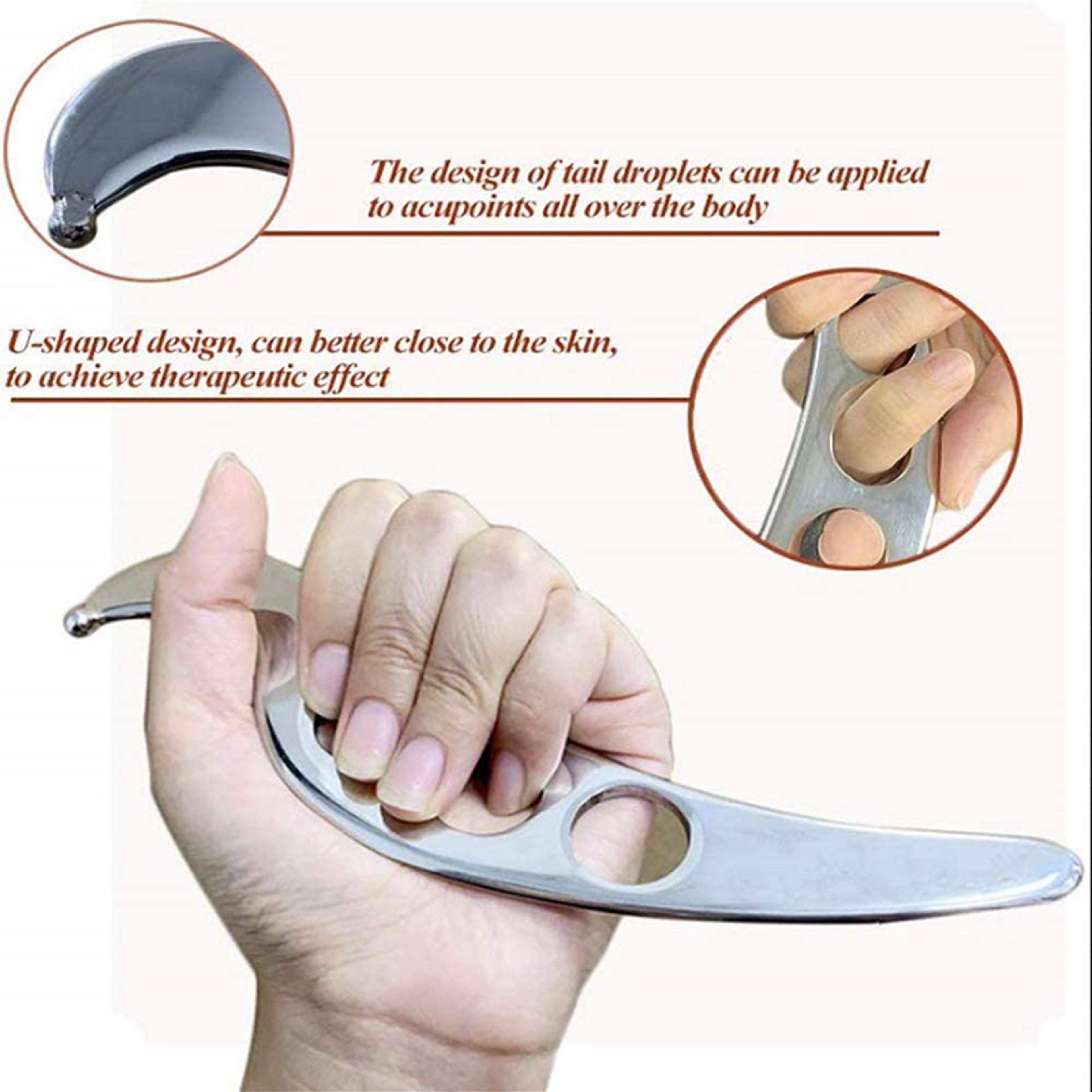 Manual Massage Gua Sha Tool, Stainless Steel Scraping Board, Pain Relief Therapy, Tissue Mobilization – view 5