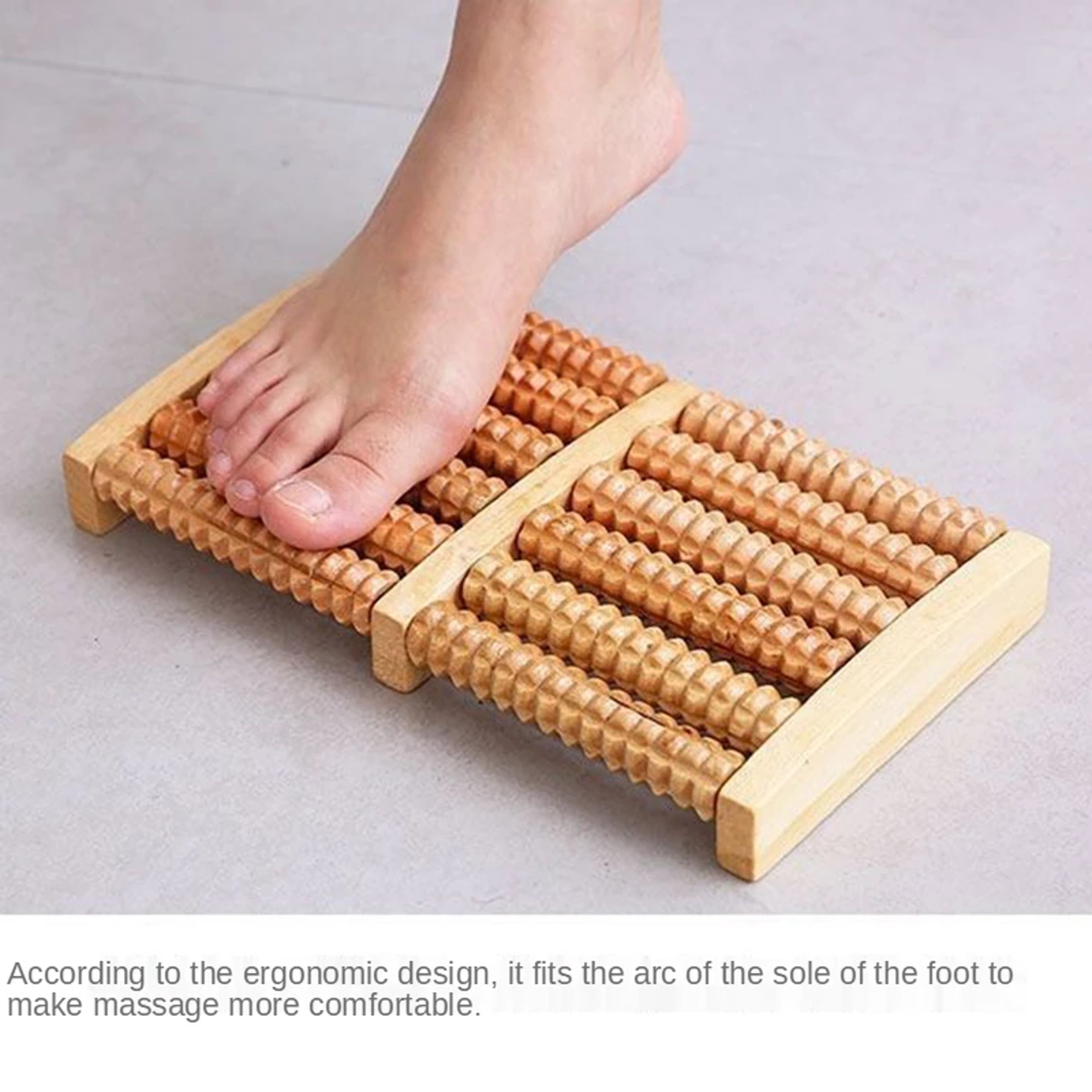 6 Row Wooden Foot Massager, Shiatsu Roller Pain Relief Foot Care Massager, Stress Relief, Health Therapy, Relax Massager – view 3